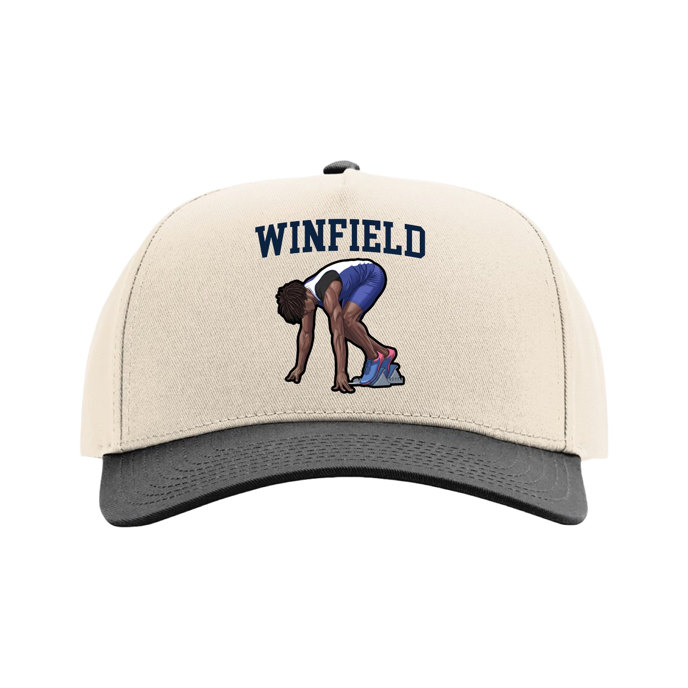 Full Fabric Five-Panel Champ Cap — Shirsey in Cream/Black