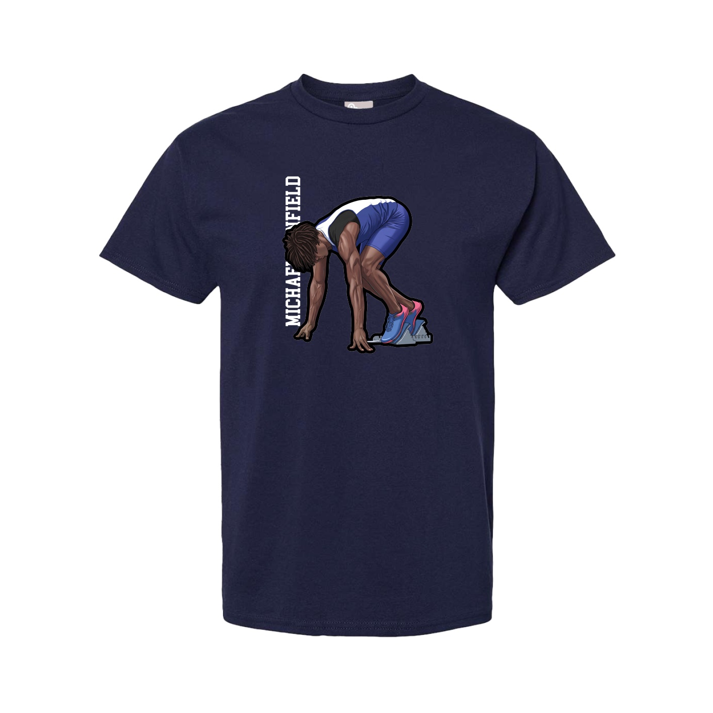 Youth Tee — Name Vertical in Navy