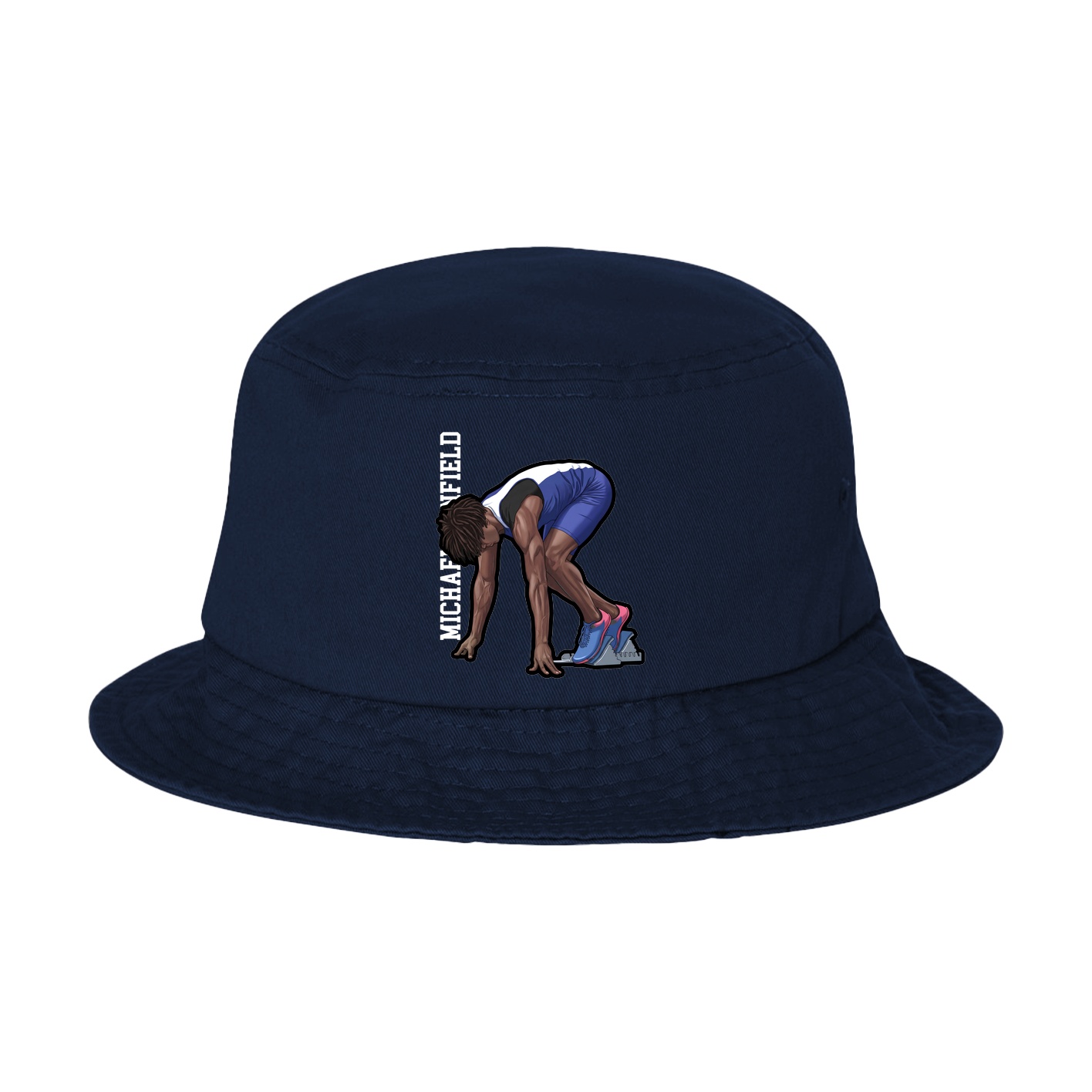 Bucket Cap — Name Vertical in Navy