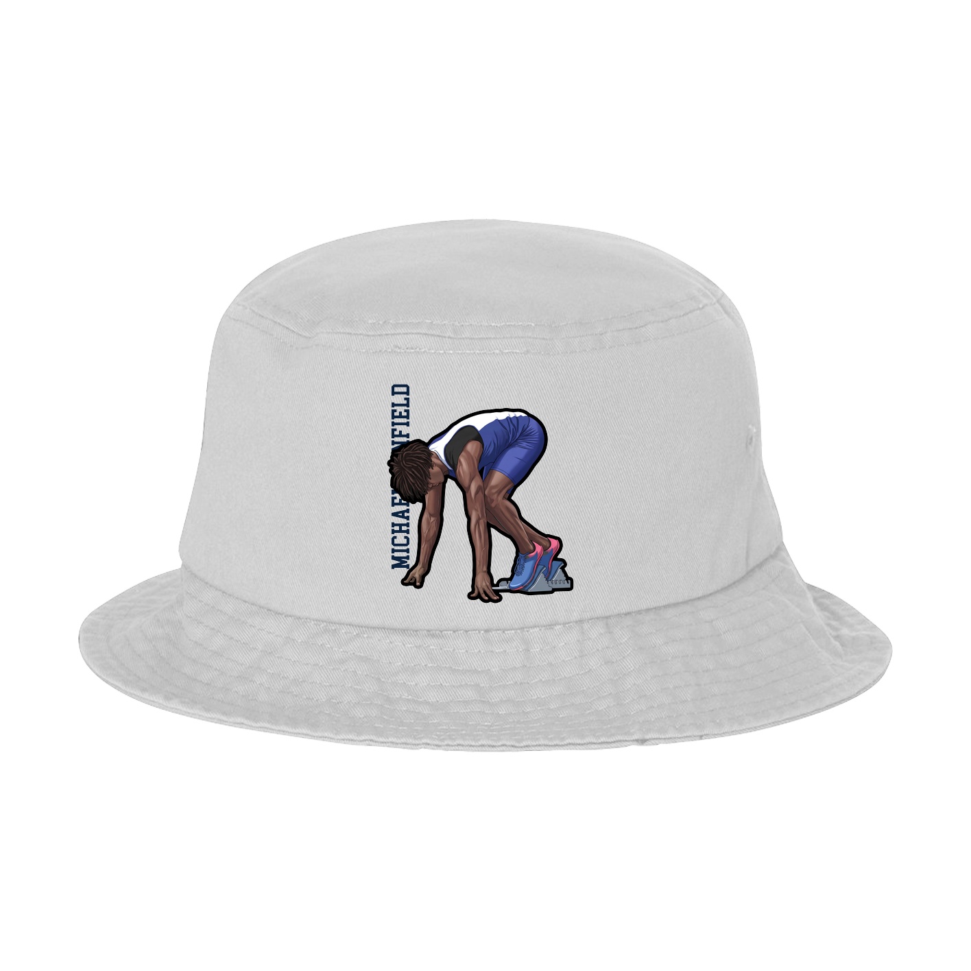 Bucket Cap — Name Vertical in White