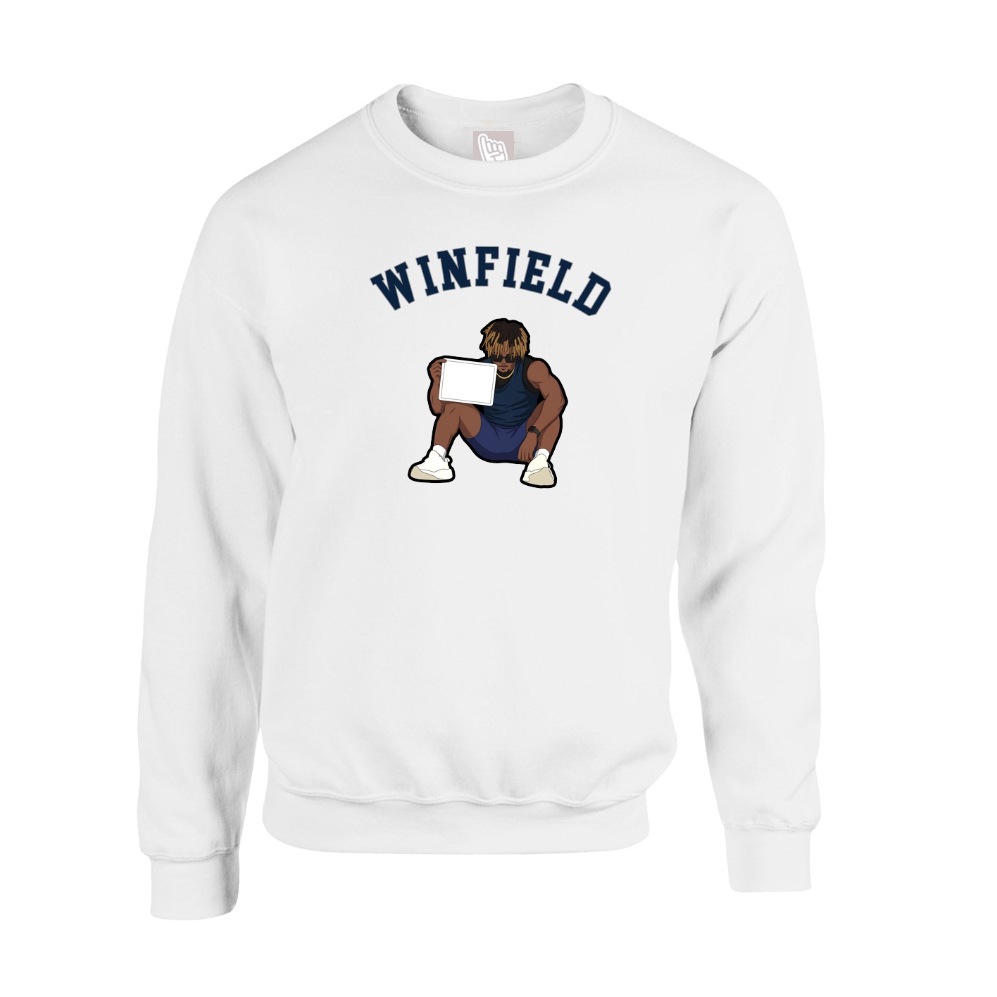 Fleece Crew — Shirsey Arch in White