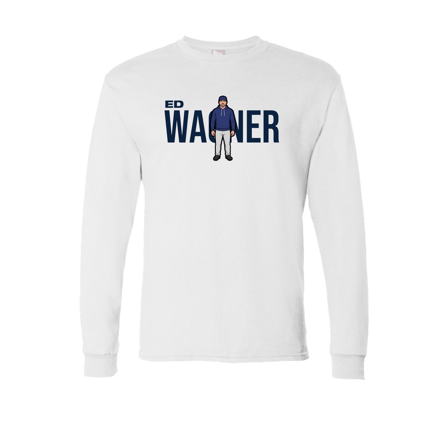 Long Sleeve Tee — Player Name in White