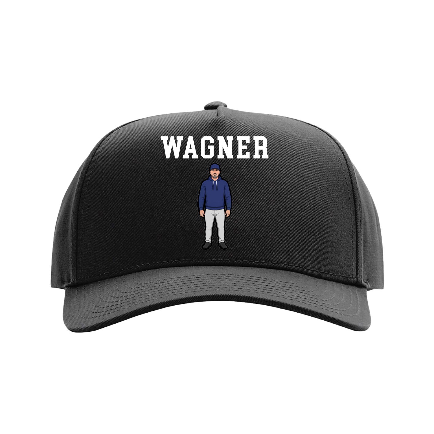 Full Fabric Five-Panel Champ Cap — Shirsey in Black