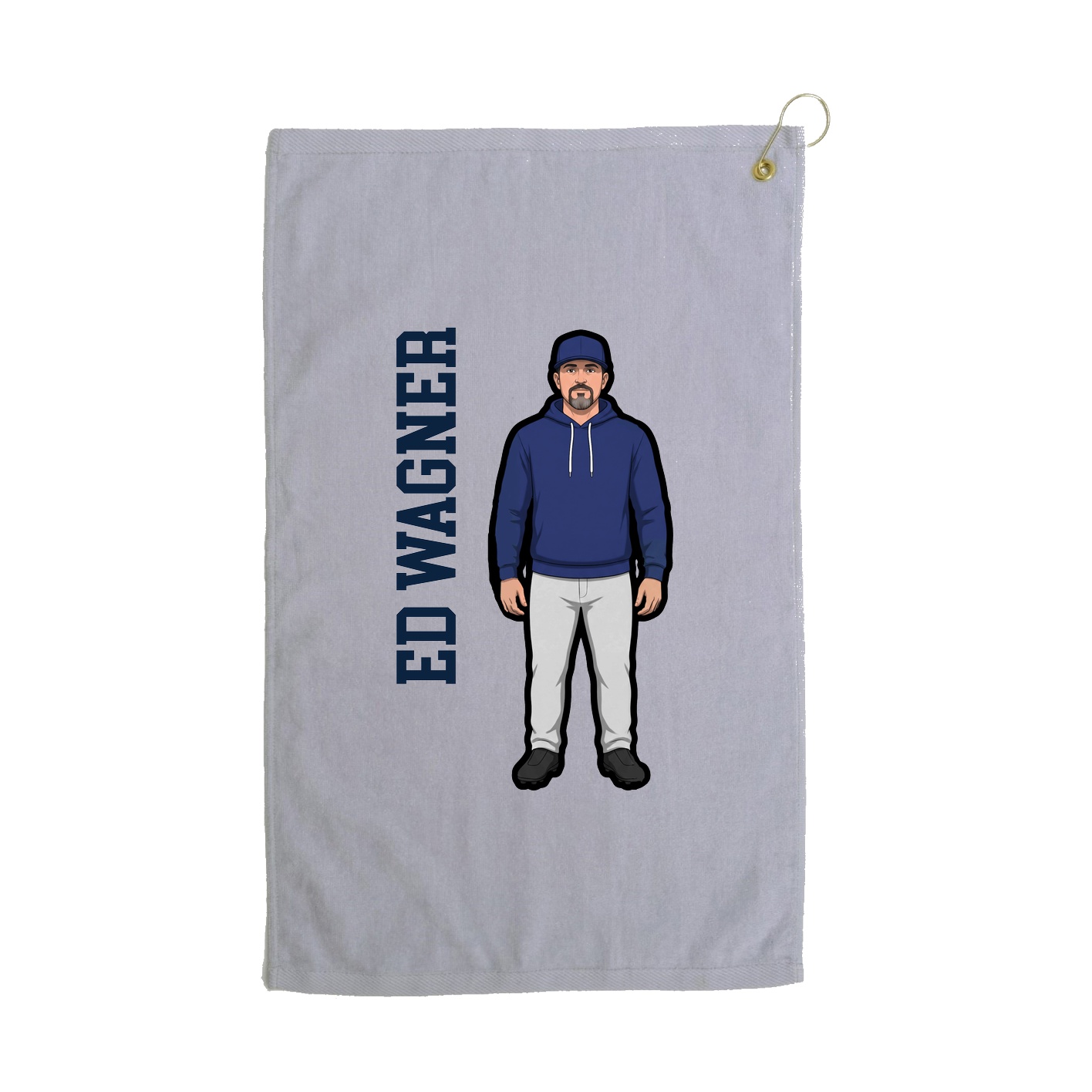 Golf Towel — Name Vertical in Grey