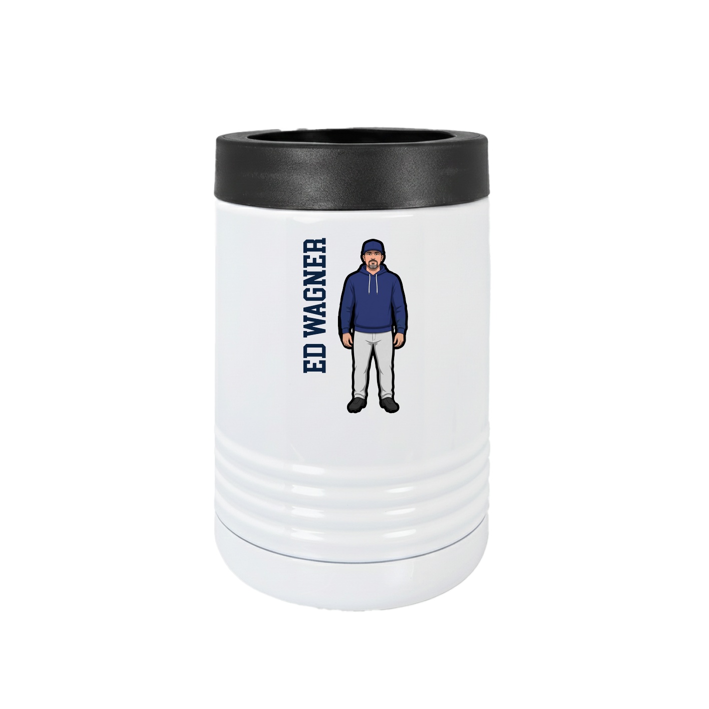 Beverage Holder — Name Vertical in White