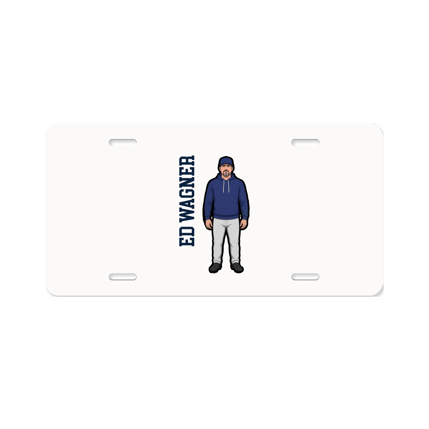 License Plate — Name Vertical in Classic