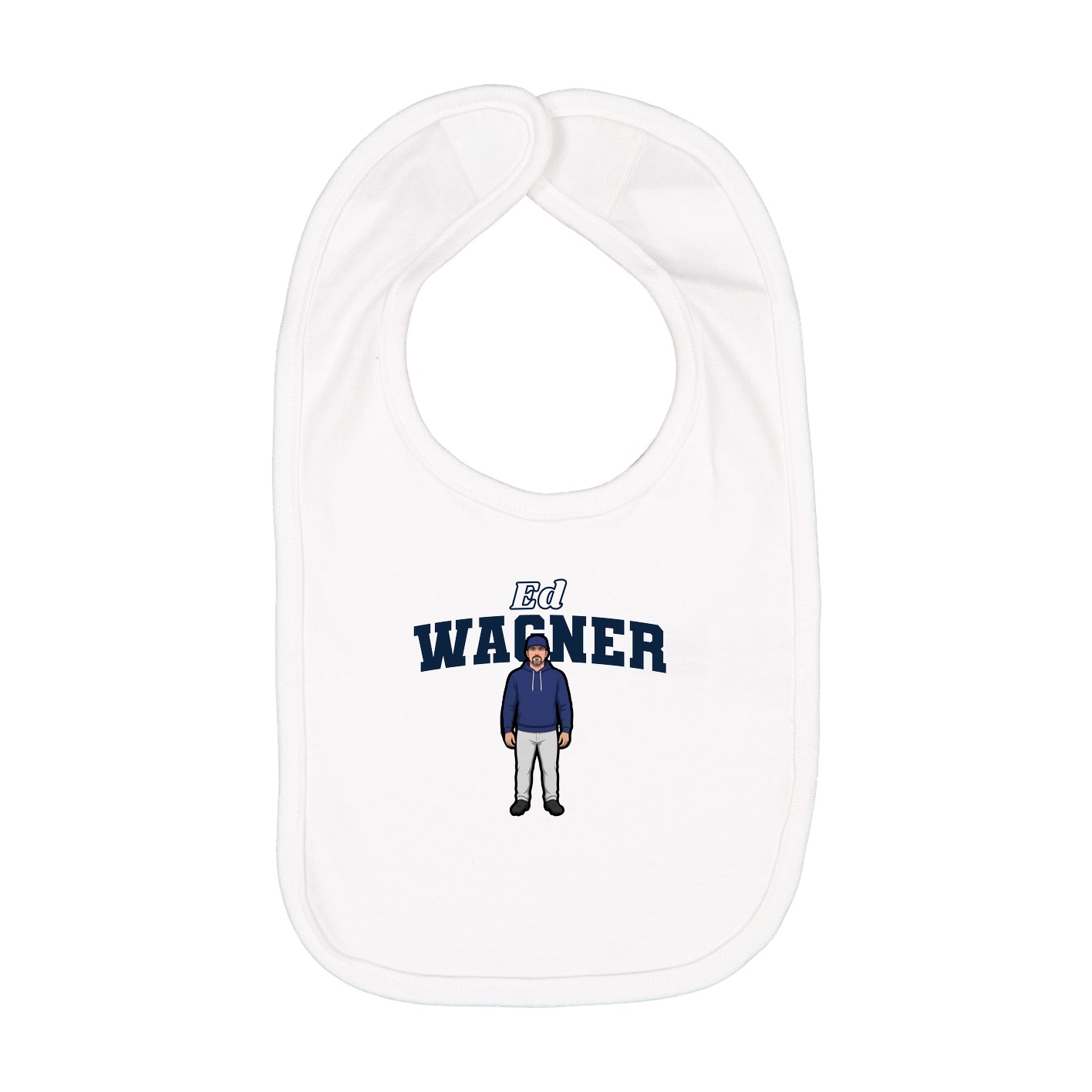 Infant Bib — Name Arch in White