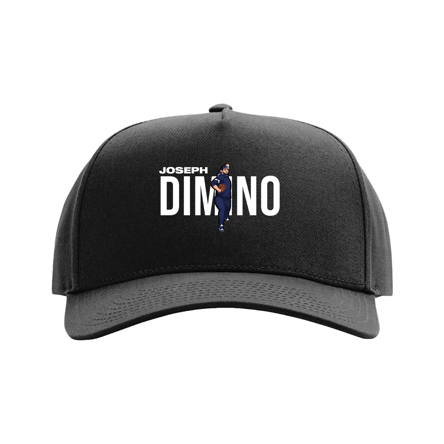 Full Fabric Five-Panel Champ Cap — Player Name in Black