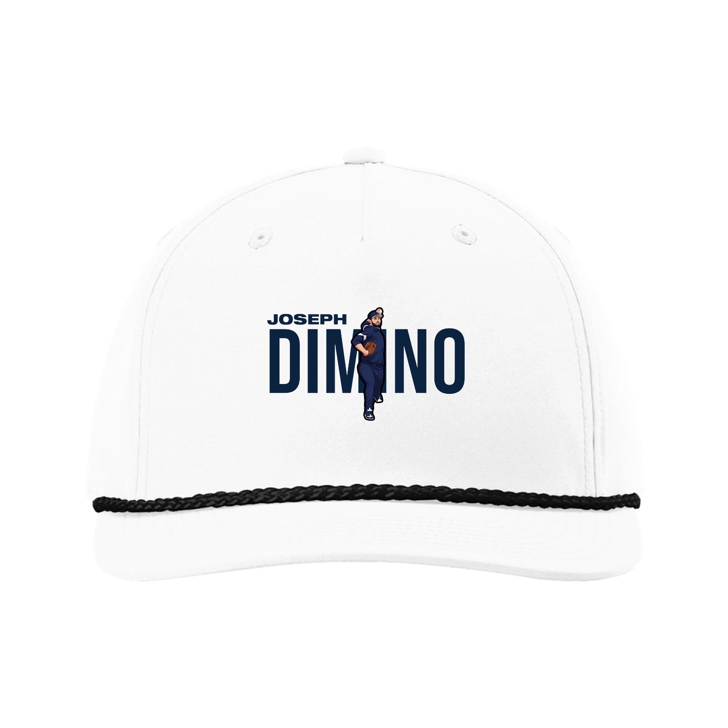 Five-Panel Classic Rope Cap — Player Name in White