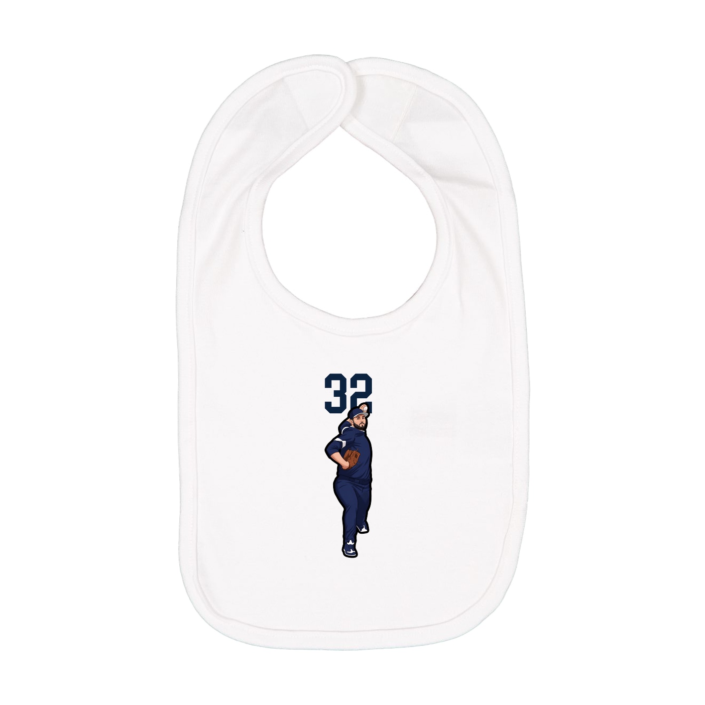 Infant Bib — Number Top in White