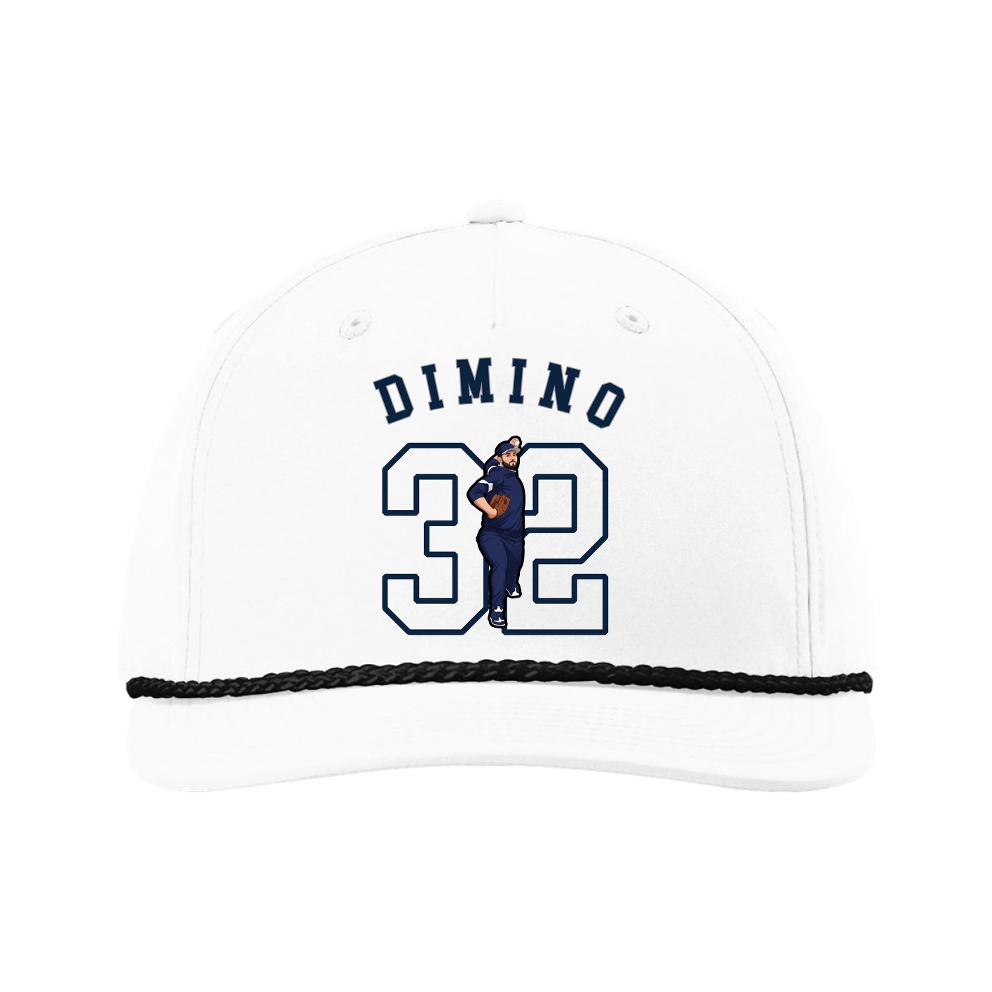Five-Panel Classic Rope Cap — Shirsey Arch in White