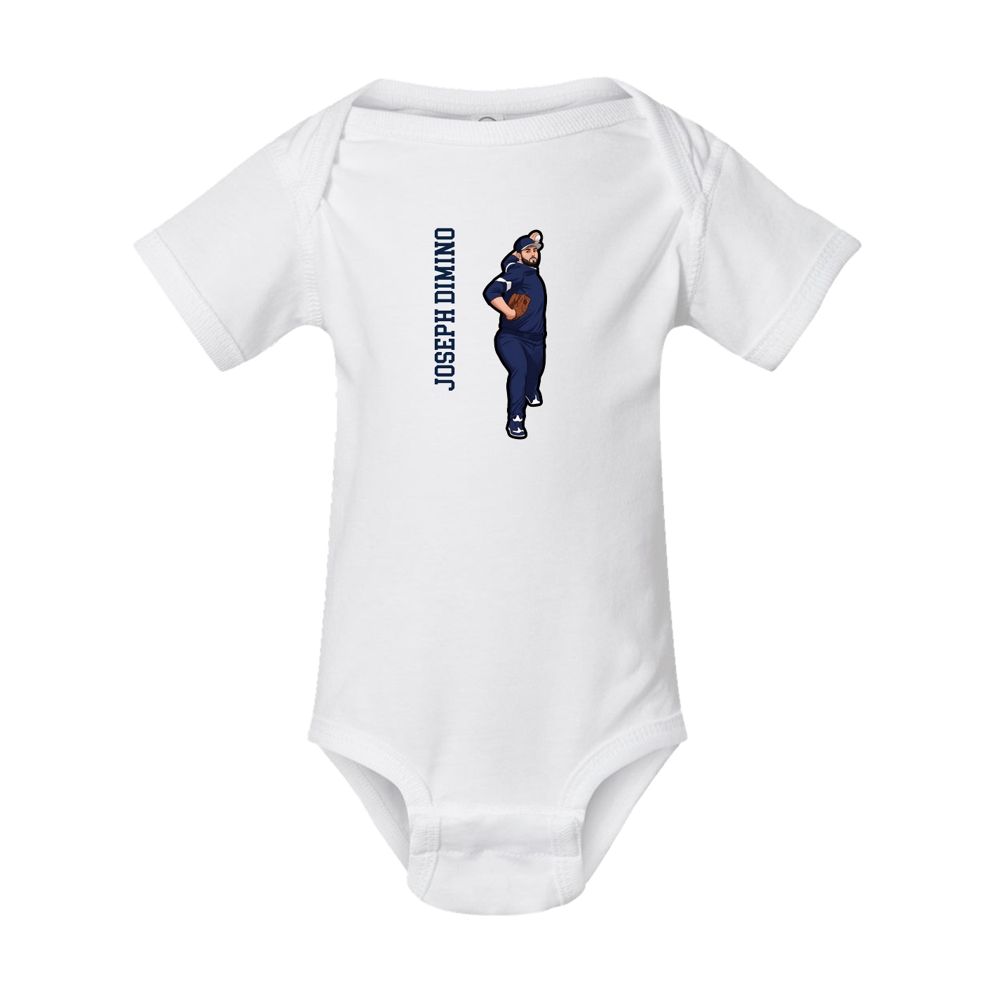 Baby Onesie — Name Vertical in White
