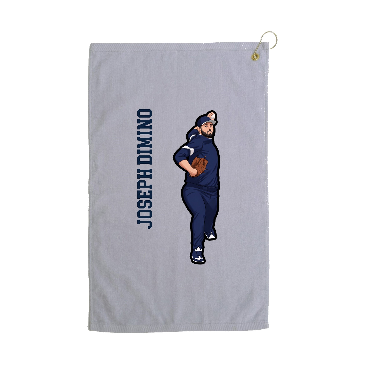 Golf Towel — Name Vertical in Grey