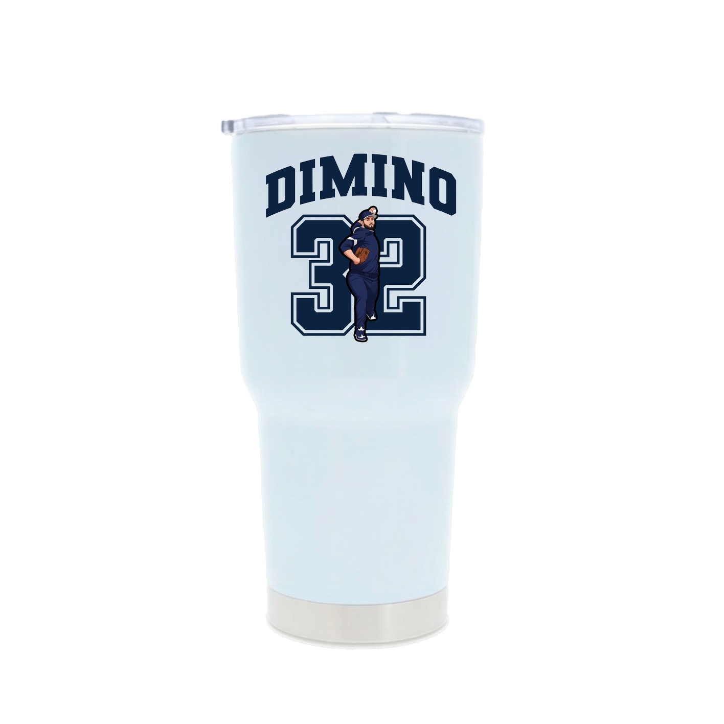 30oz Stainless Steel Tumbler — Number in White