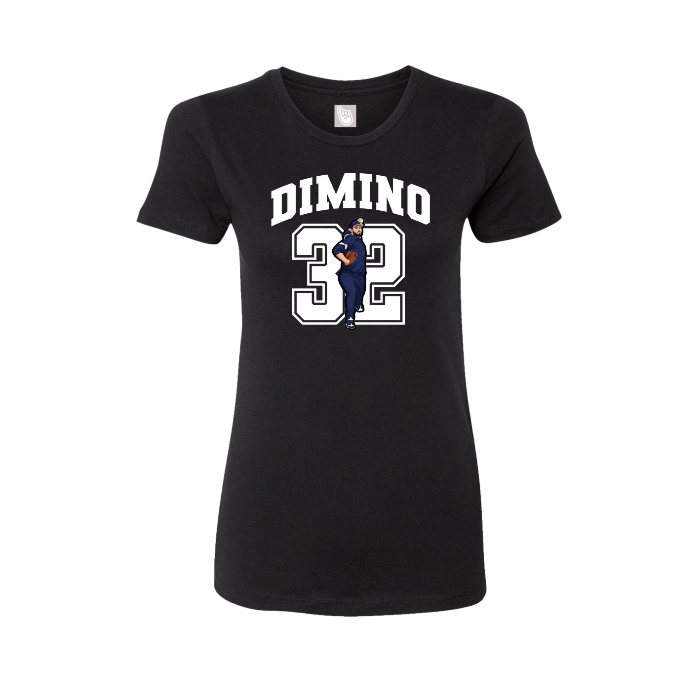 Fitted Women's Tee — Number in Black