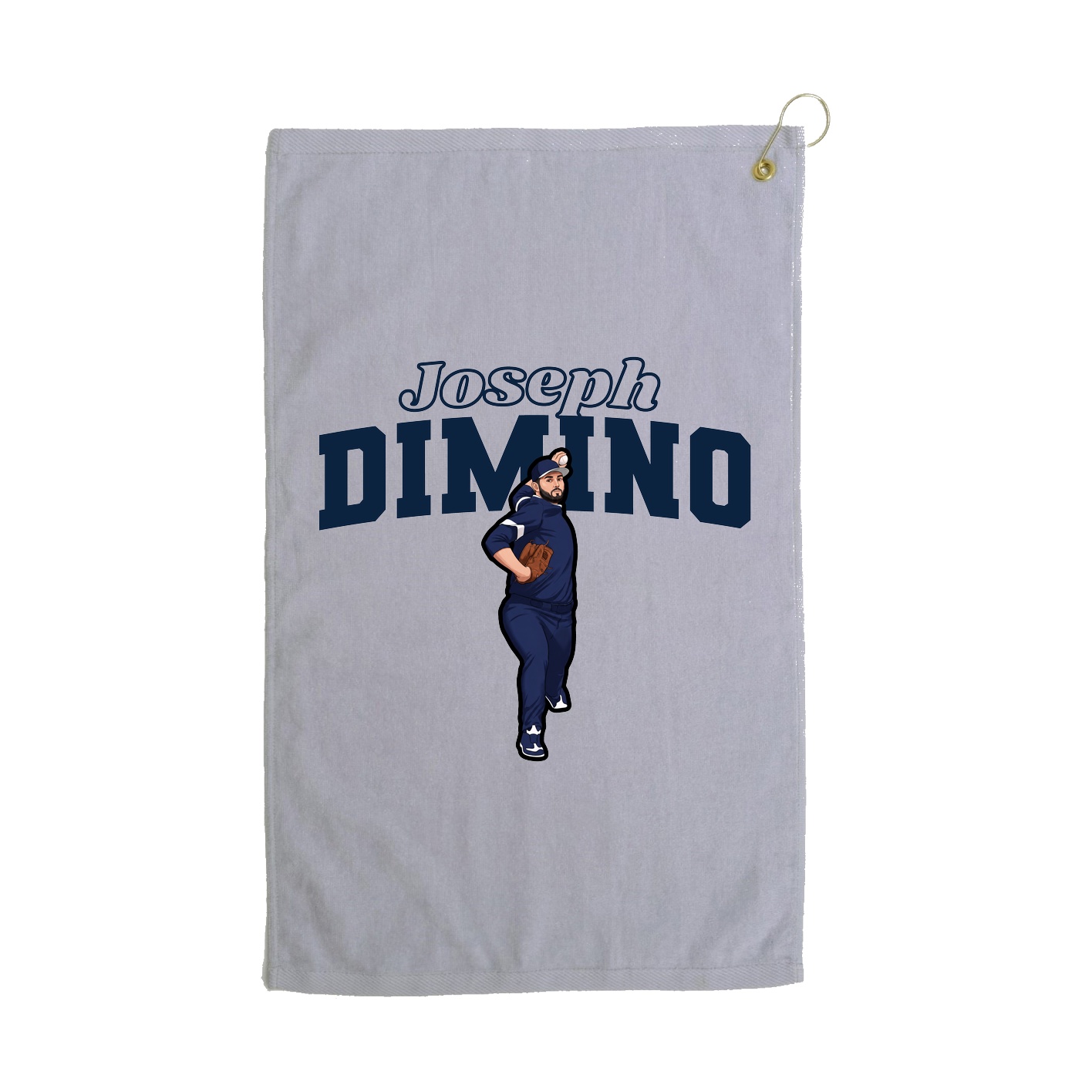 Golf Towel — Name Arch in Grey