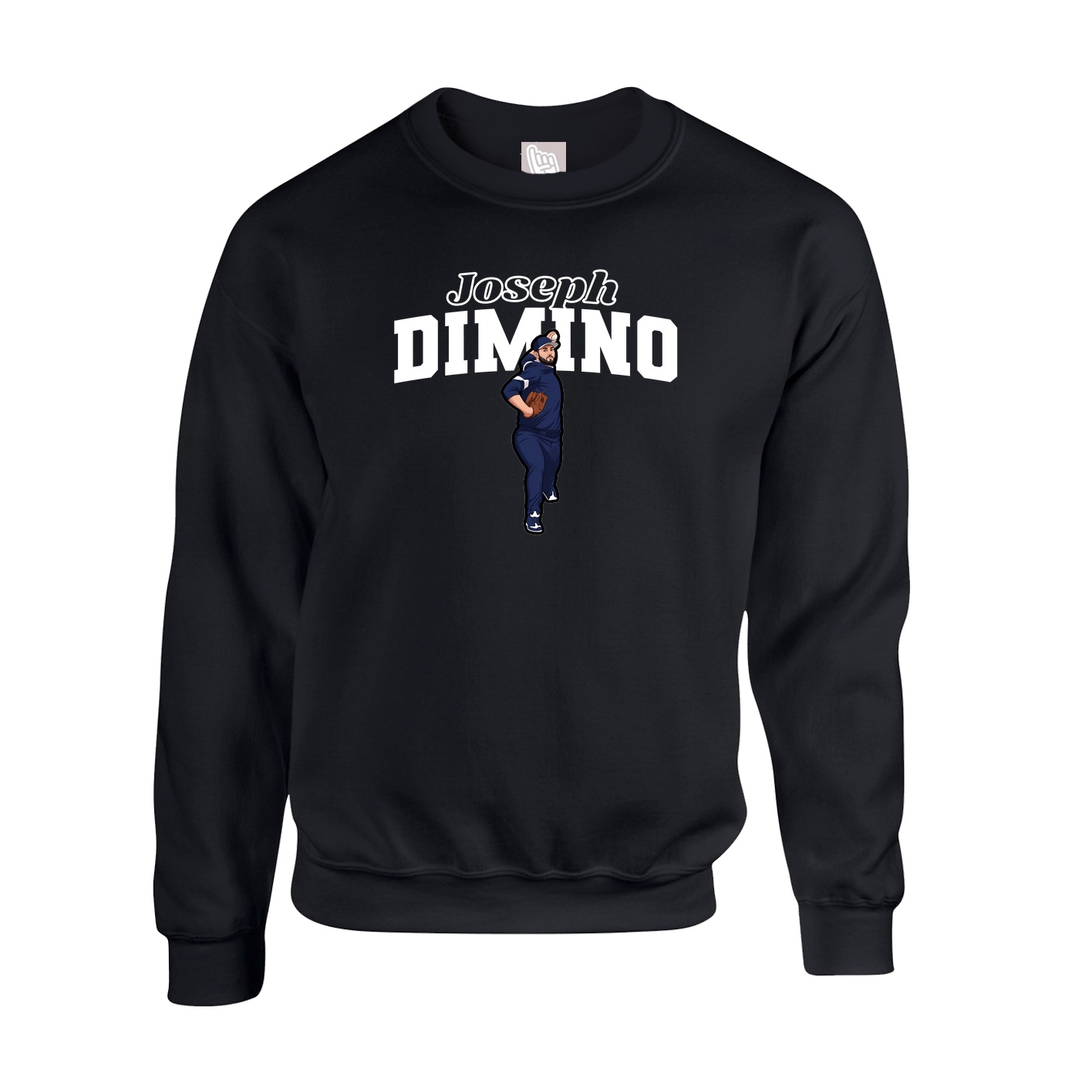 Fleece Crew — Name Arch in Black