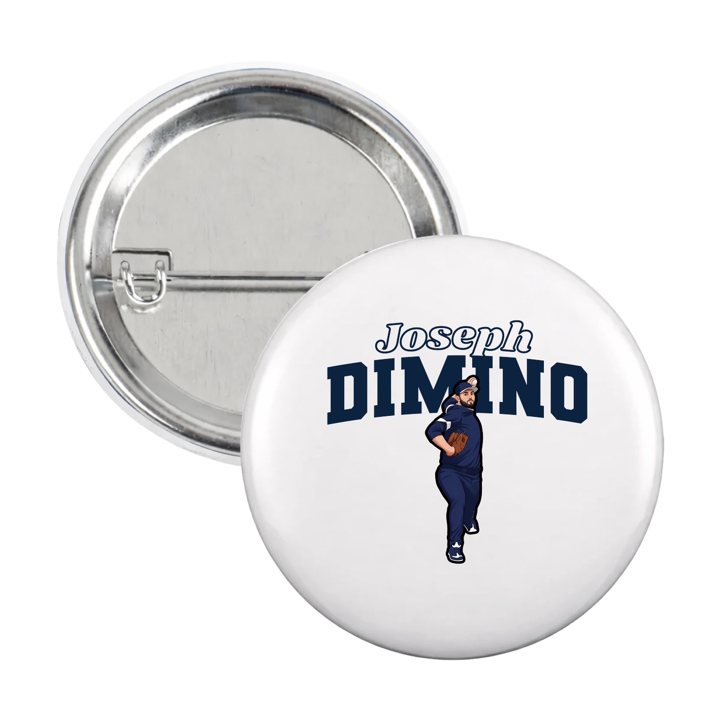 Game Day Button — Name Arch in White