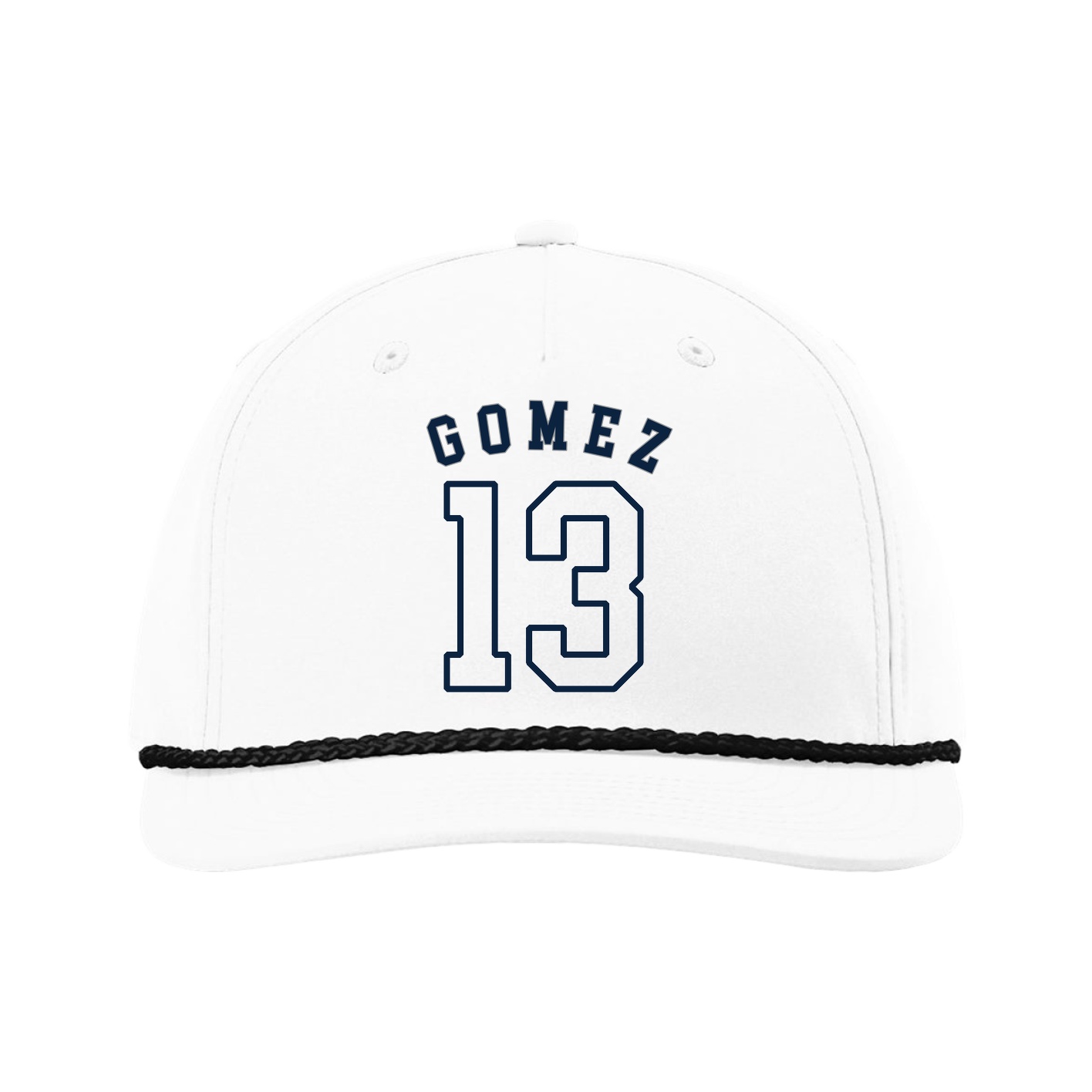 Five-Panel Classic Rope Cap — Shirsey Arch in White