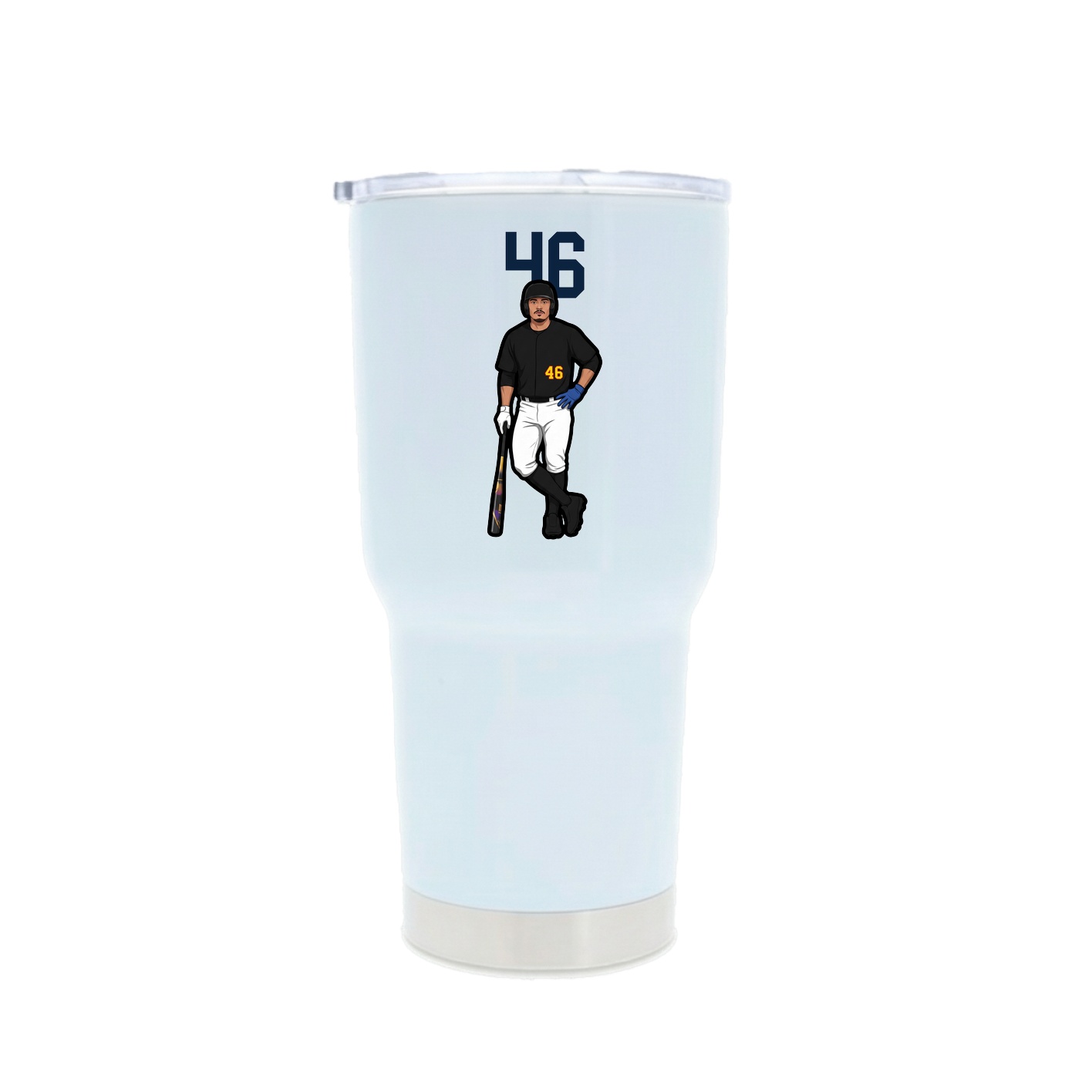 30oz Stainless Steel Tumbler — Number Top in White