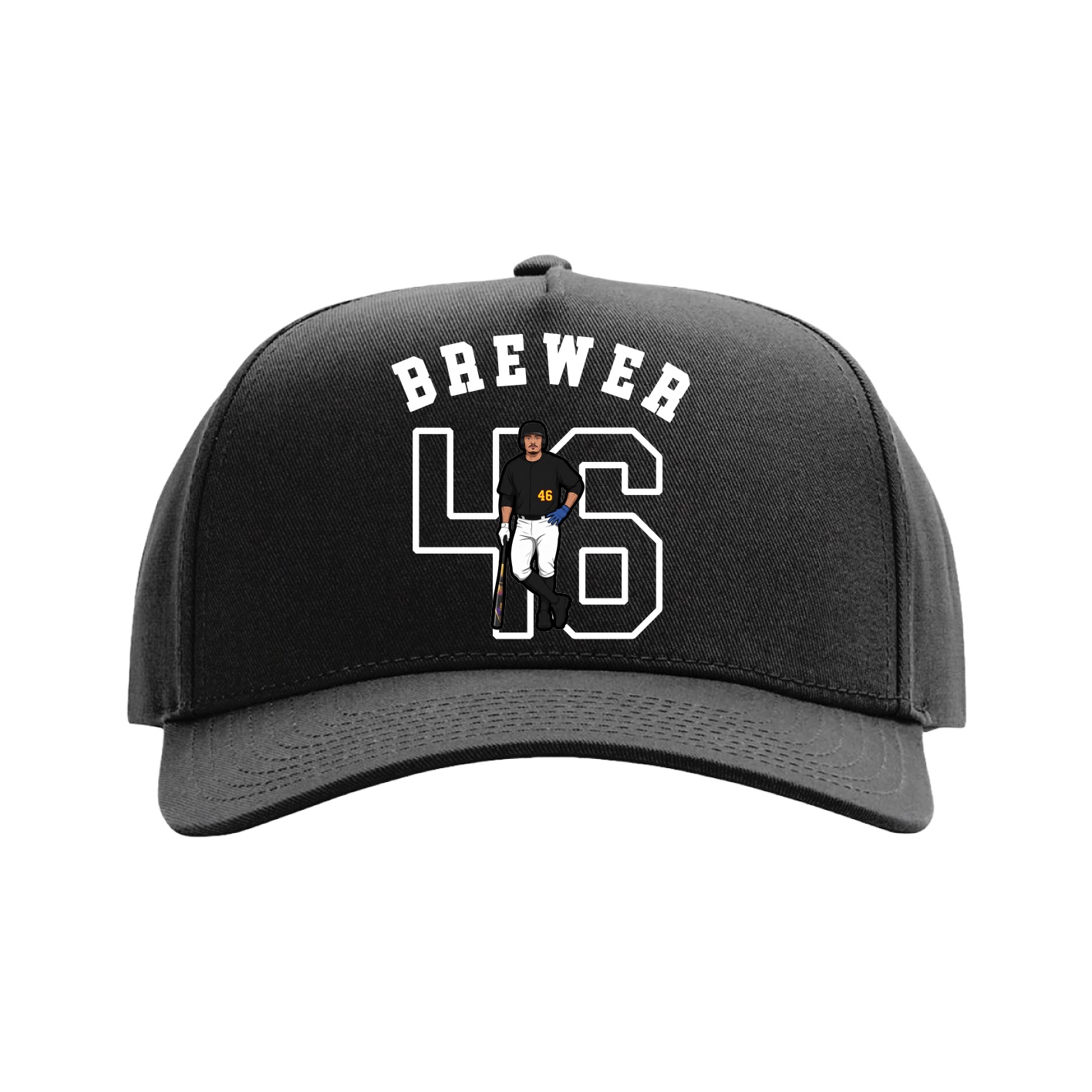 Full Fabric Five-Panel Champ Cap — Shirsey Arch in Black