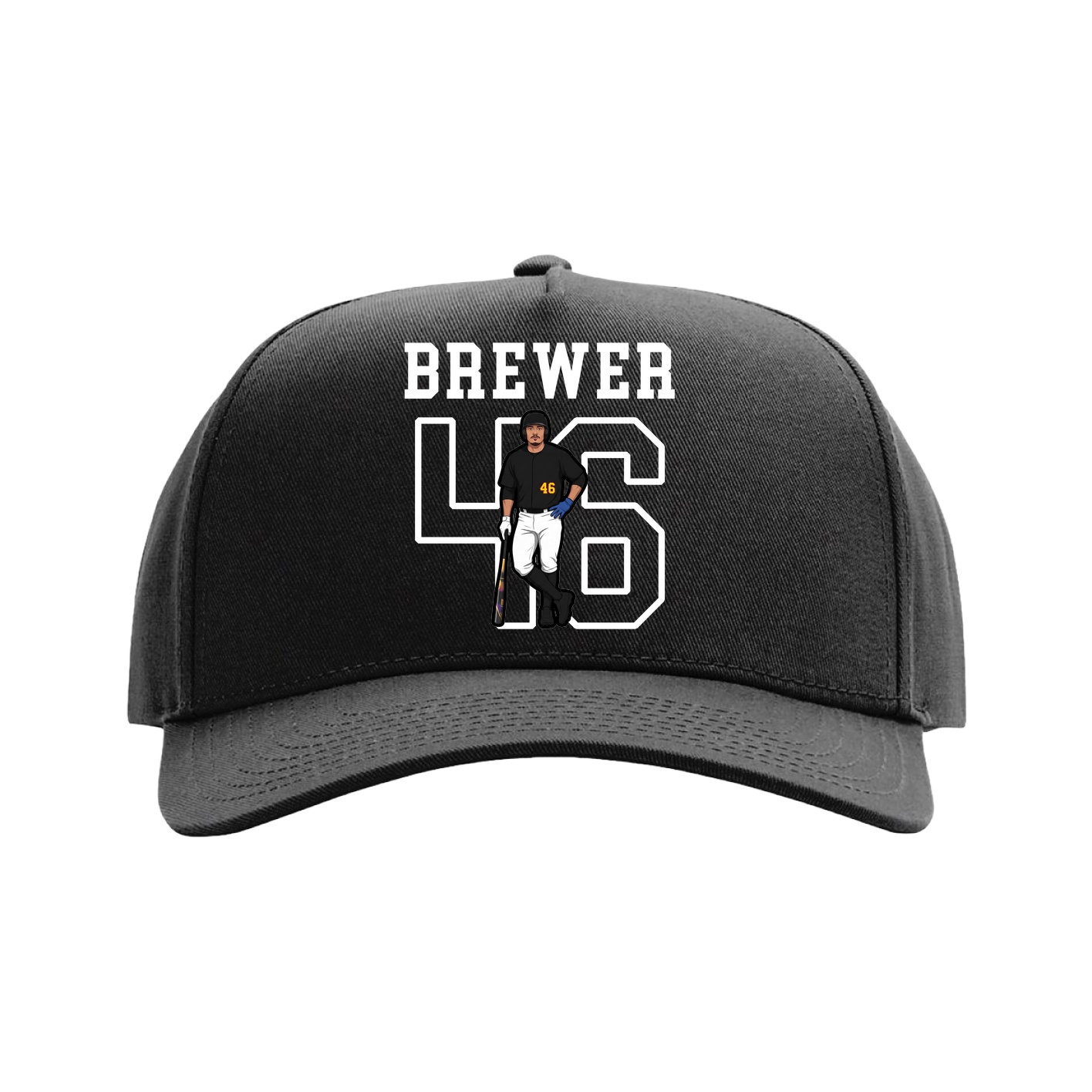 Full Fabric Five-Panel Champ Cap — Shirsey in Black