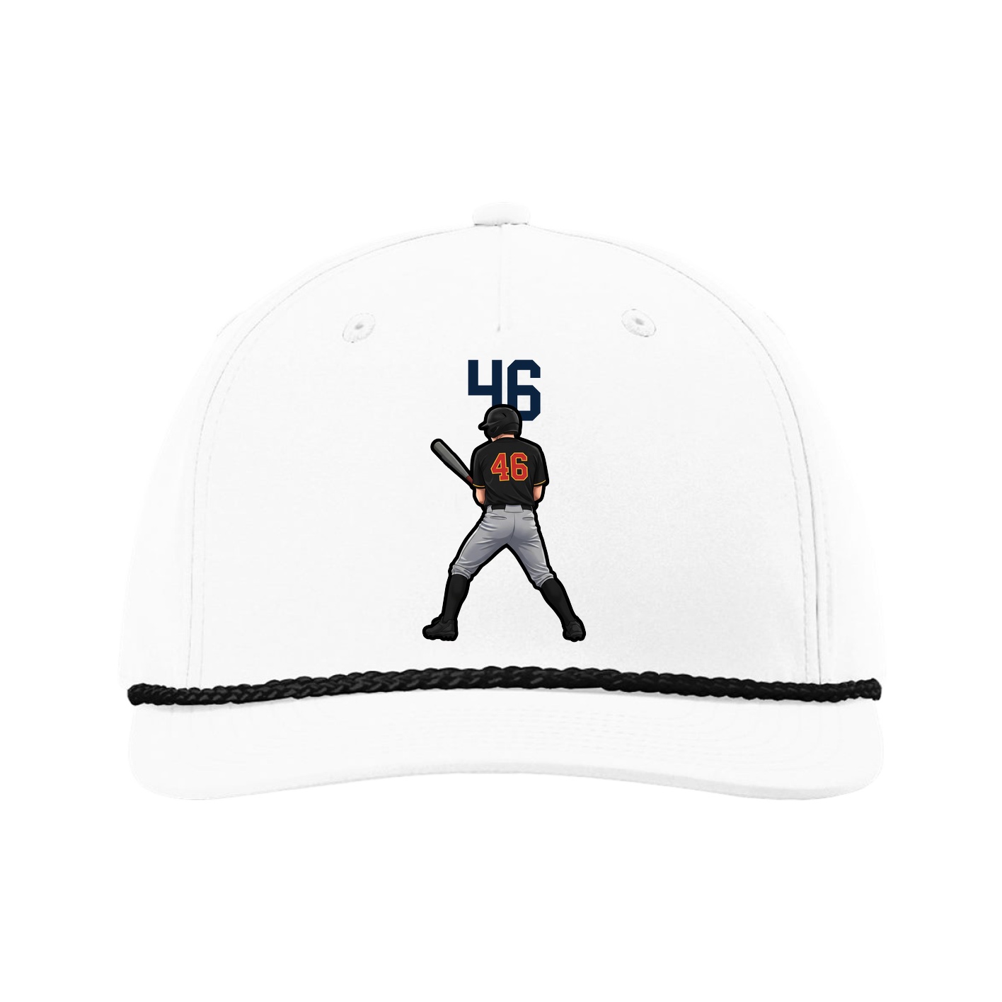 Five-Panel Classic Rope Cap — Number Top in White