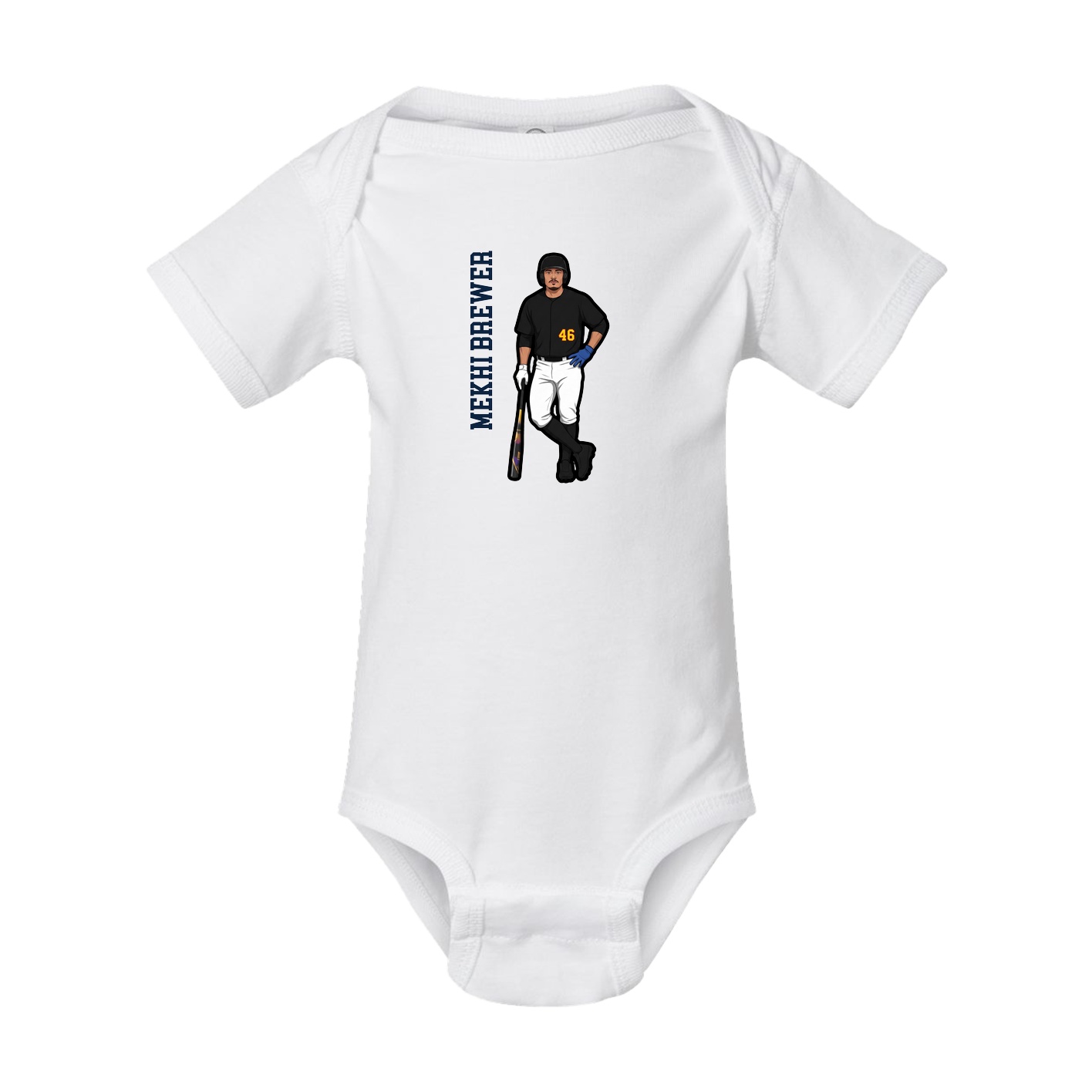 Baby Onesie — Name Vertical in White