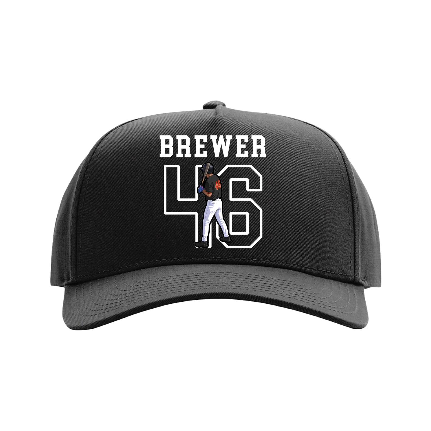 Full Fabric Five-Panel Champ Cap — Shirsey in Black