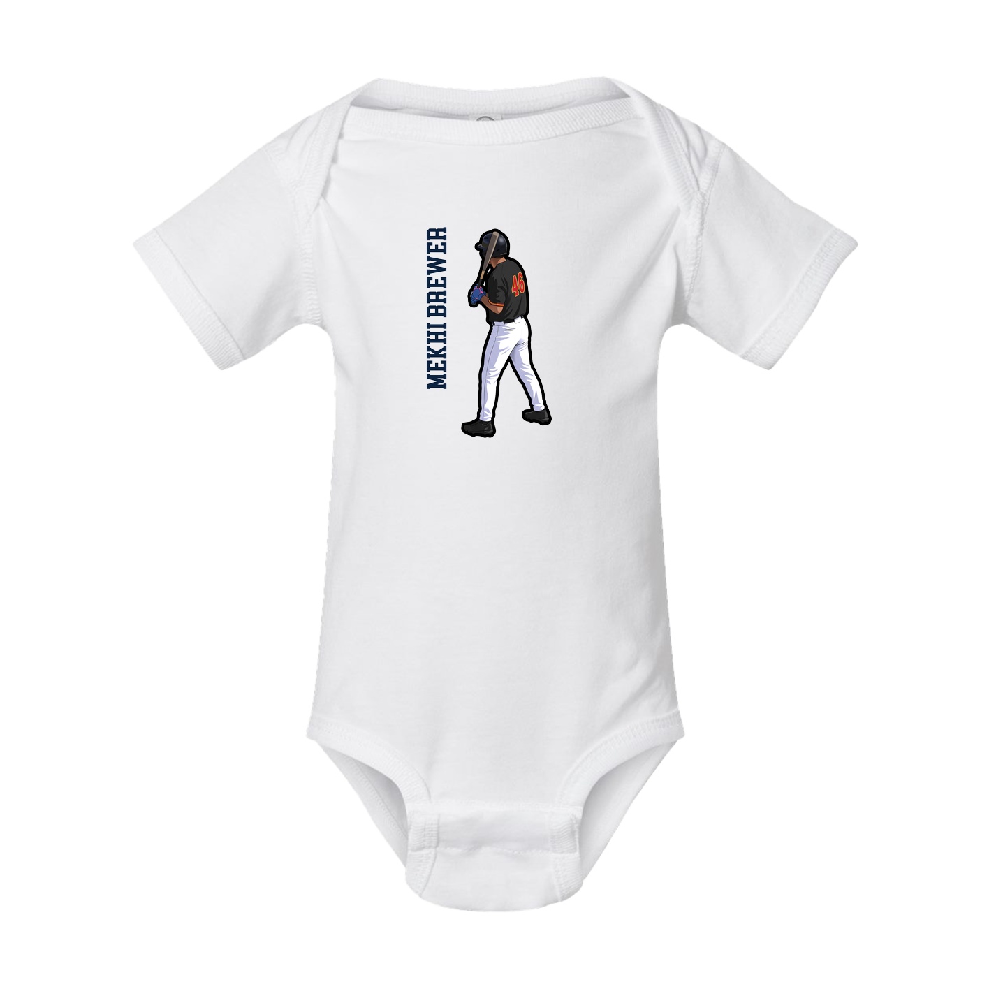 Baby Onesie — Name Vertical in White