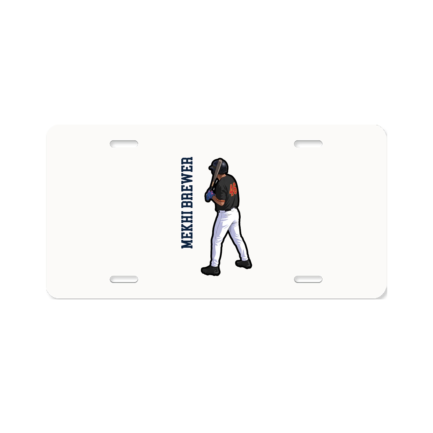 License Plate — Name Vertical in Classic