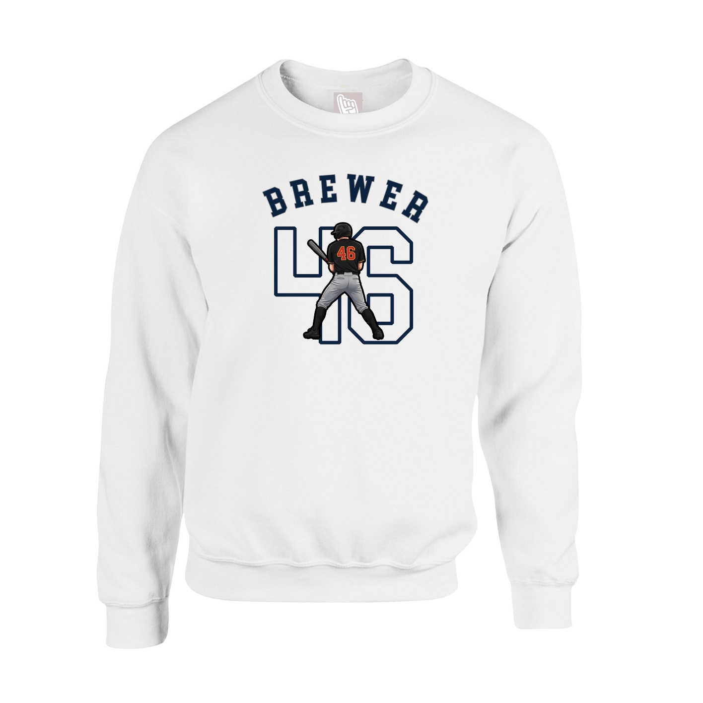 Fleece Crew — Shirsey Arch in White
