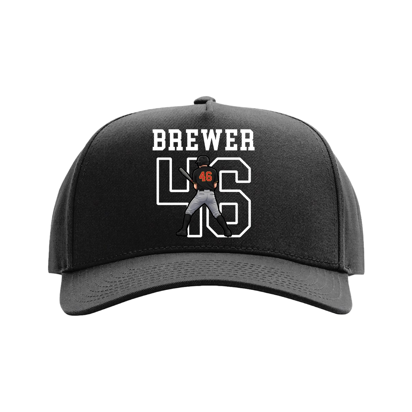 Full Fabric Five-Panel Champ Cap — Shirsey in Black