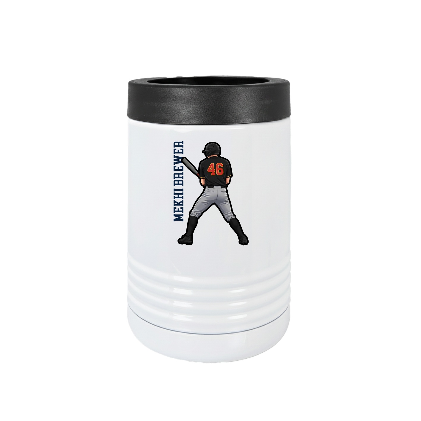 Beverage Holder — Name Vertical in White