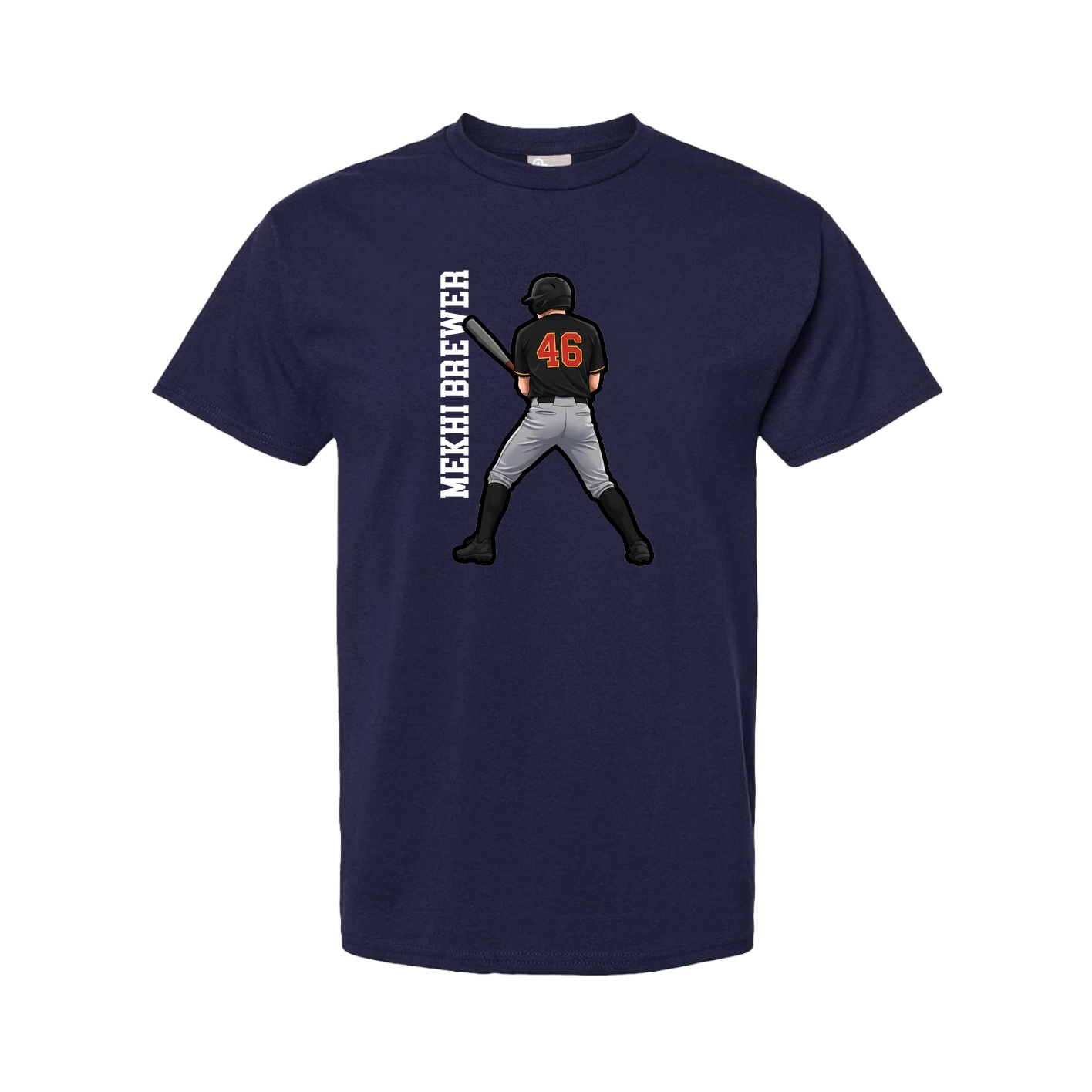 Youth Tee — Name Vertical in Navy
