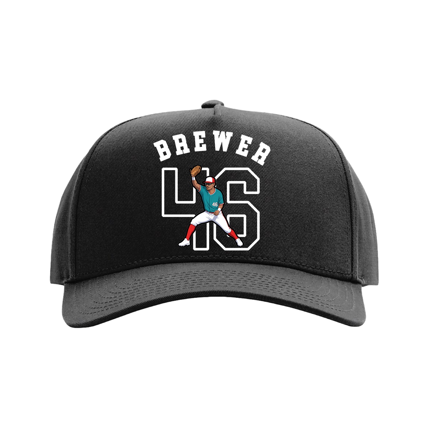 Full Fabric Five-Panel Champ Cap — Shirsey Arch in Black