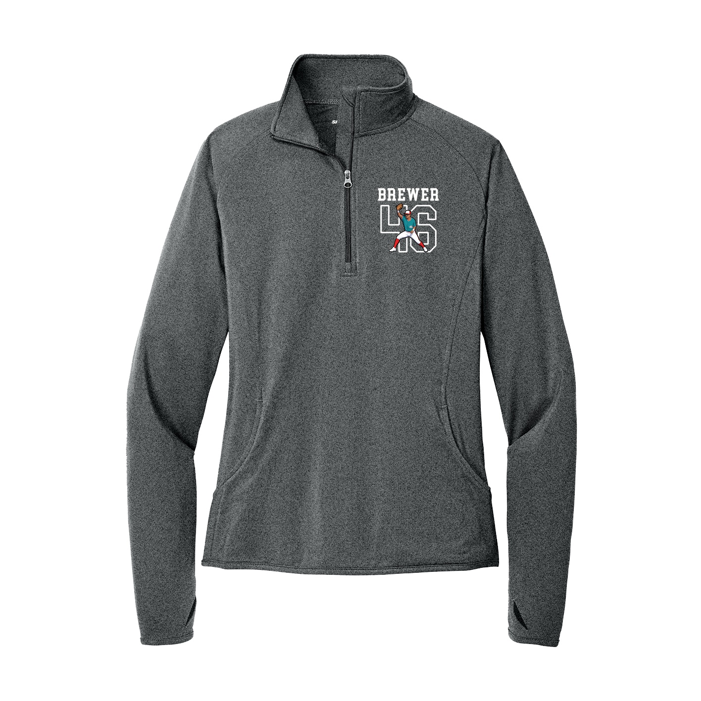 Women's Q-Zip Pullover — Shirsey in Grey