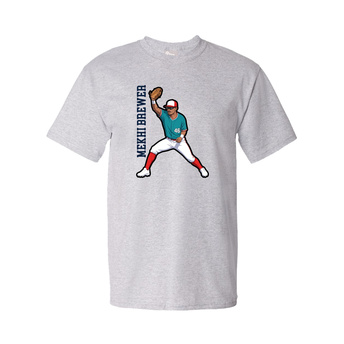 Tee — Name Vertical in Grey