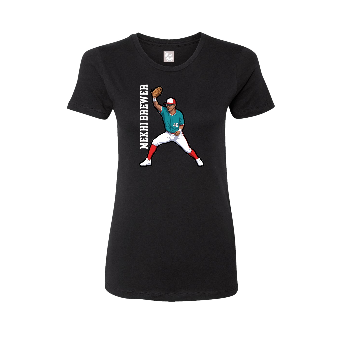 Fitted Women's Tee — Name Vertical in Black