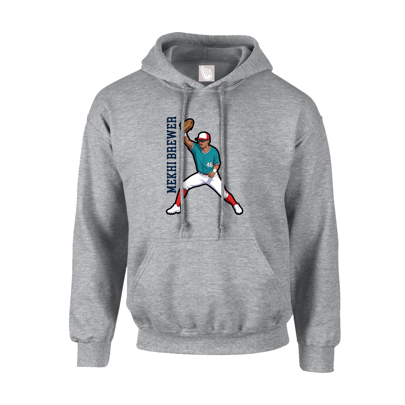 Youth Hoodie — Name Vertical in Grey