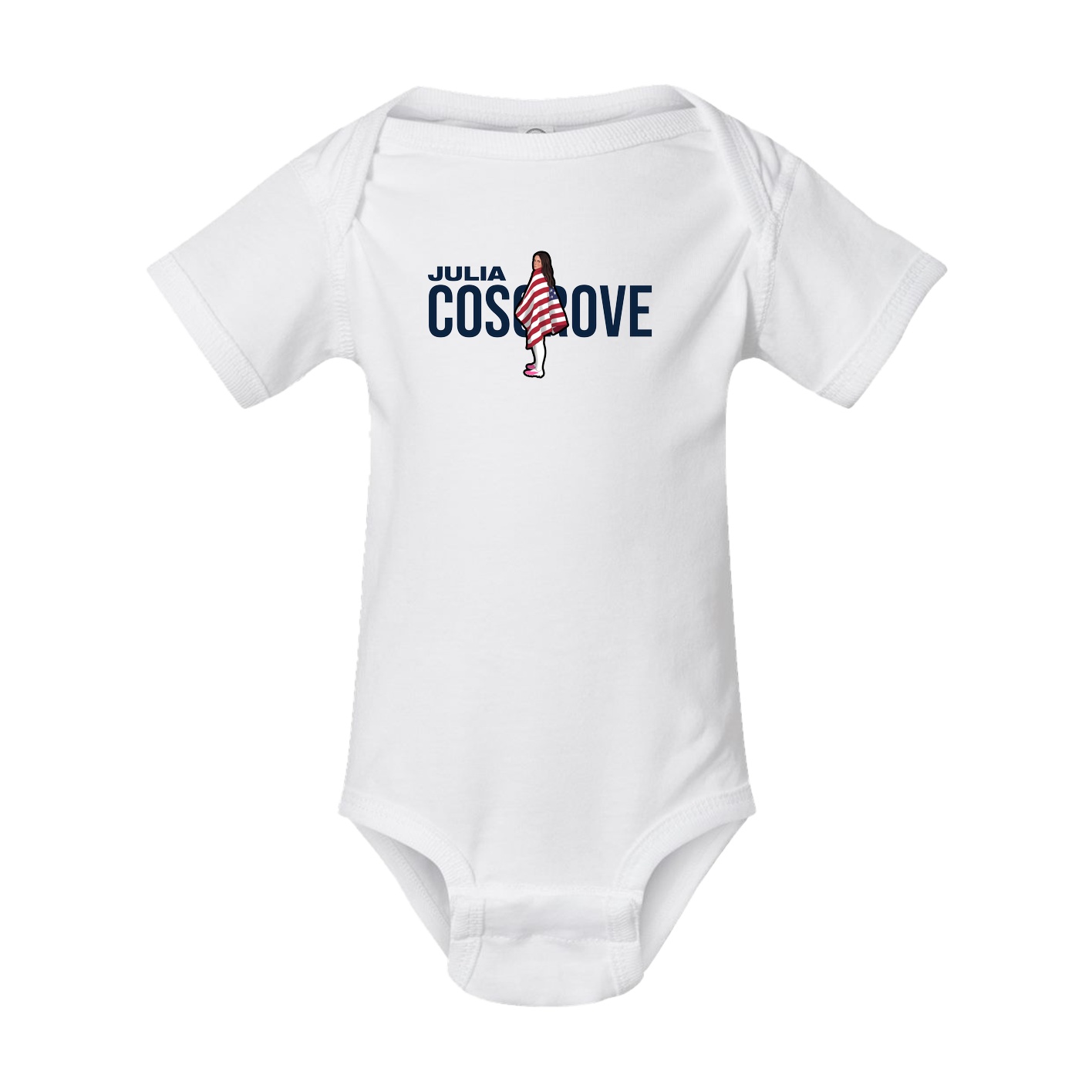 Baby Onesie — Player Name in White