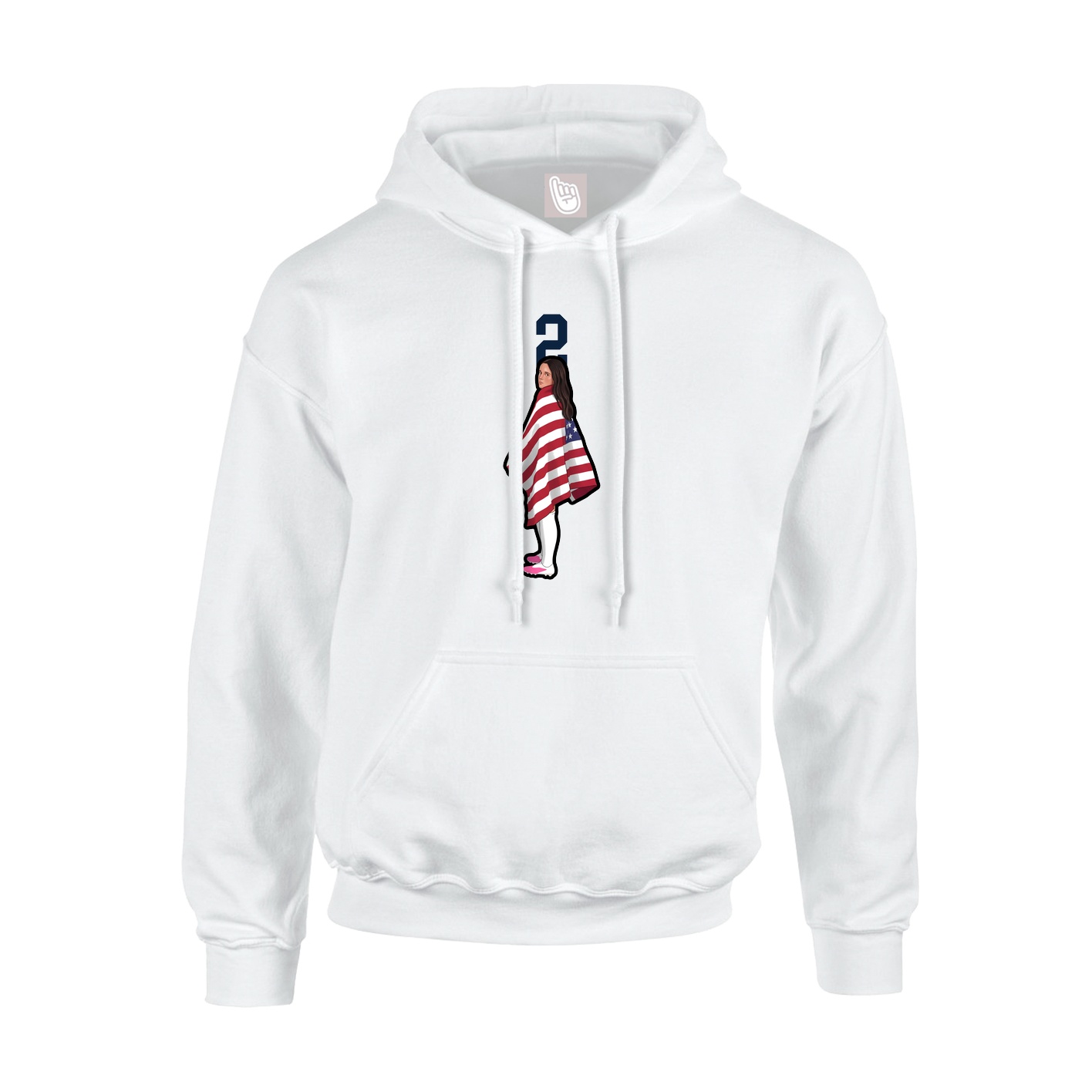 Youth Hoodie — Number Top in White