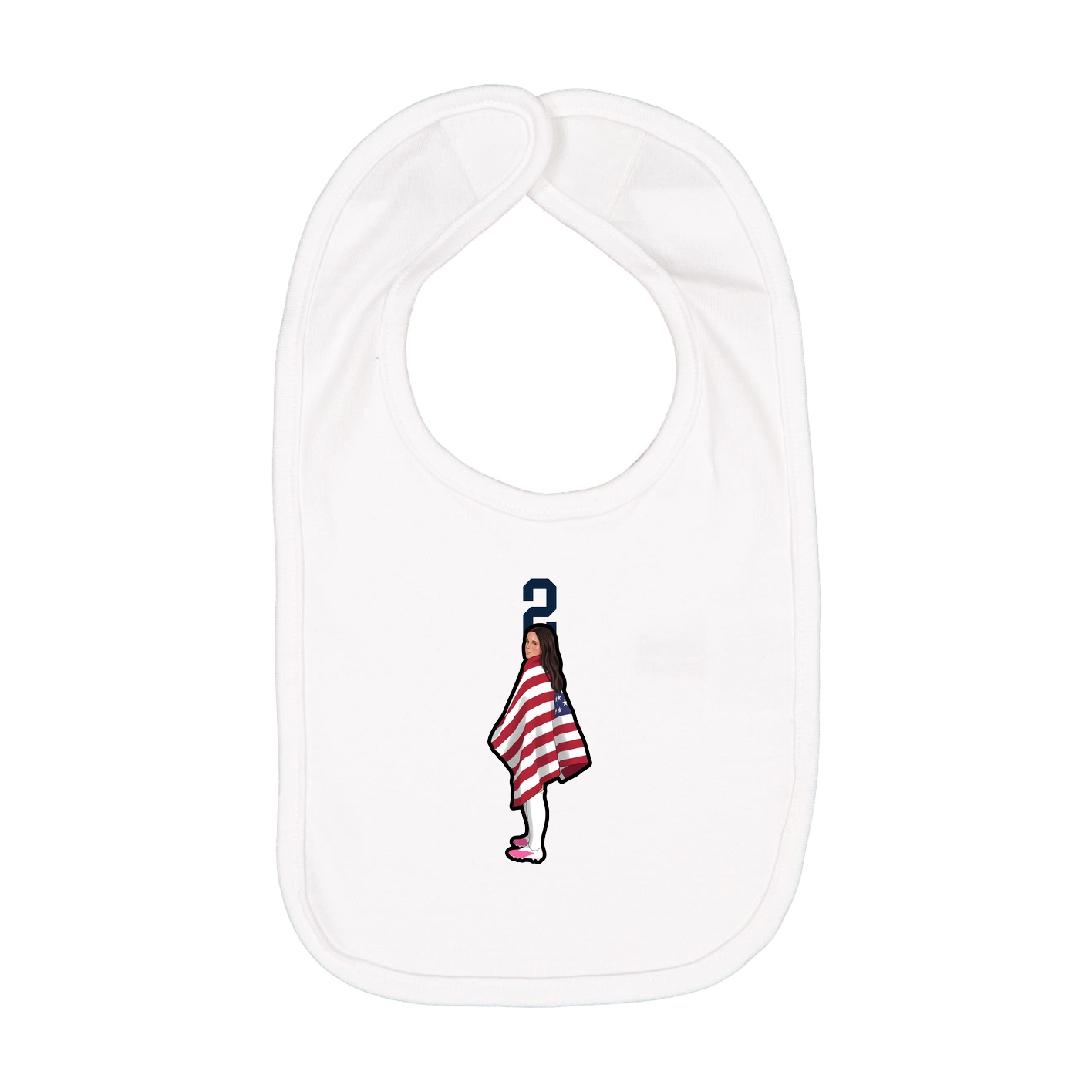 Infant Bib — Number Top in White
