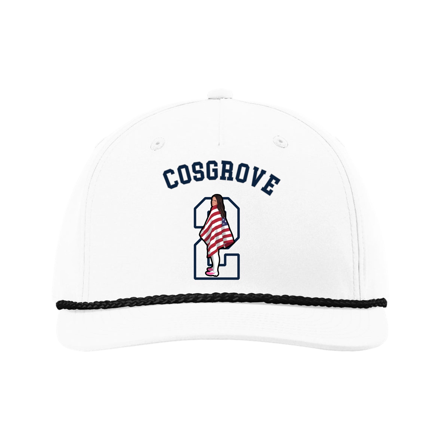 Five-Panel Classic Rope Cap — Shirsey Arch in White