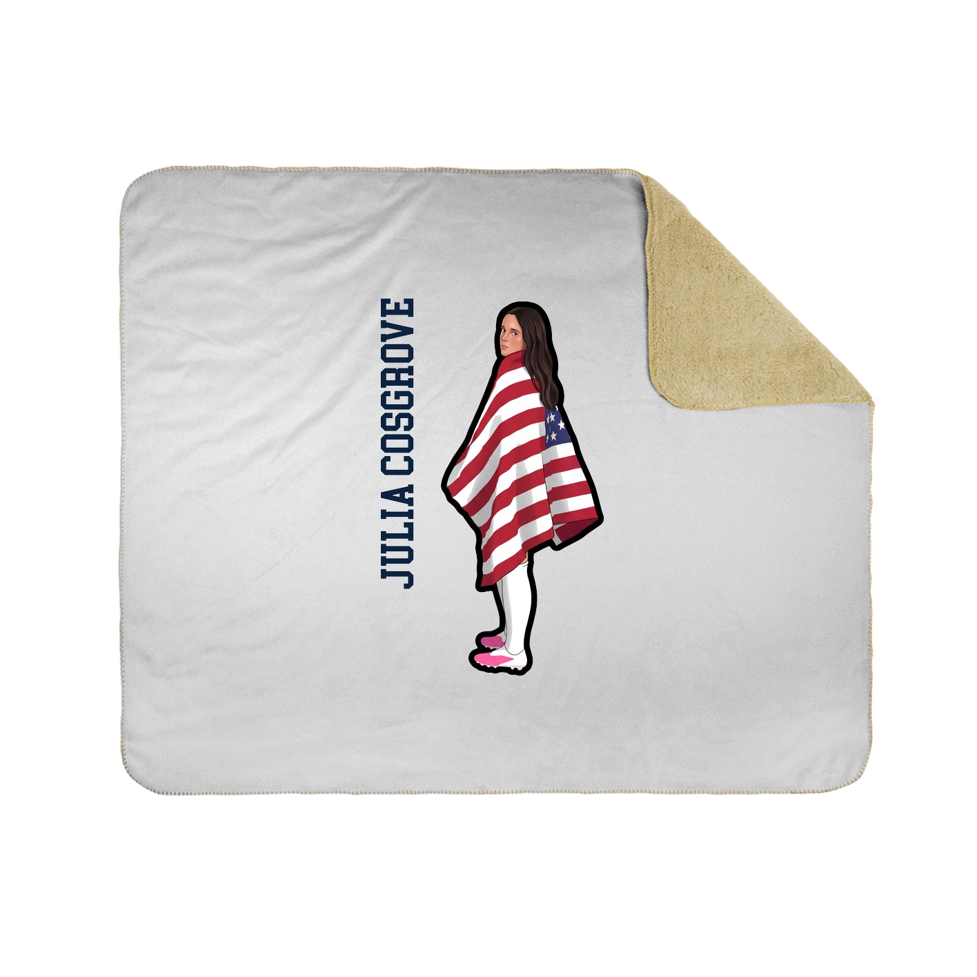 Throw Blanket — Name Vertical in White
