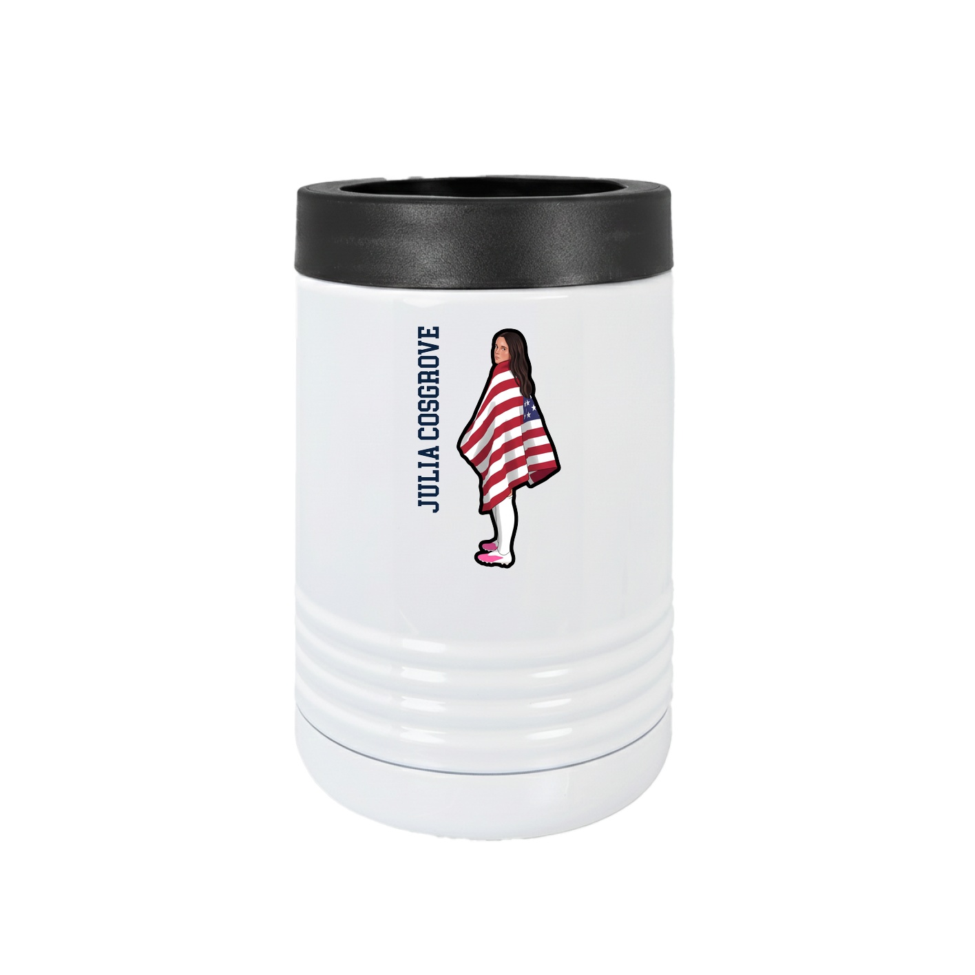 Beverage Holder — Name Vertical in White