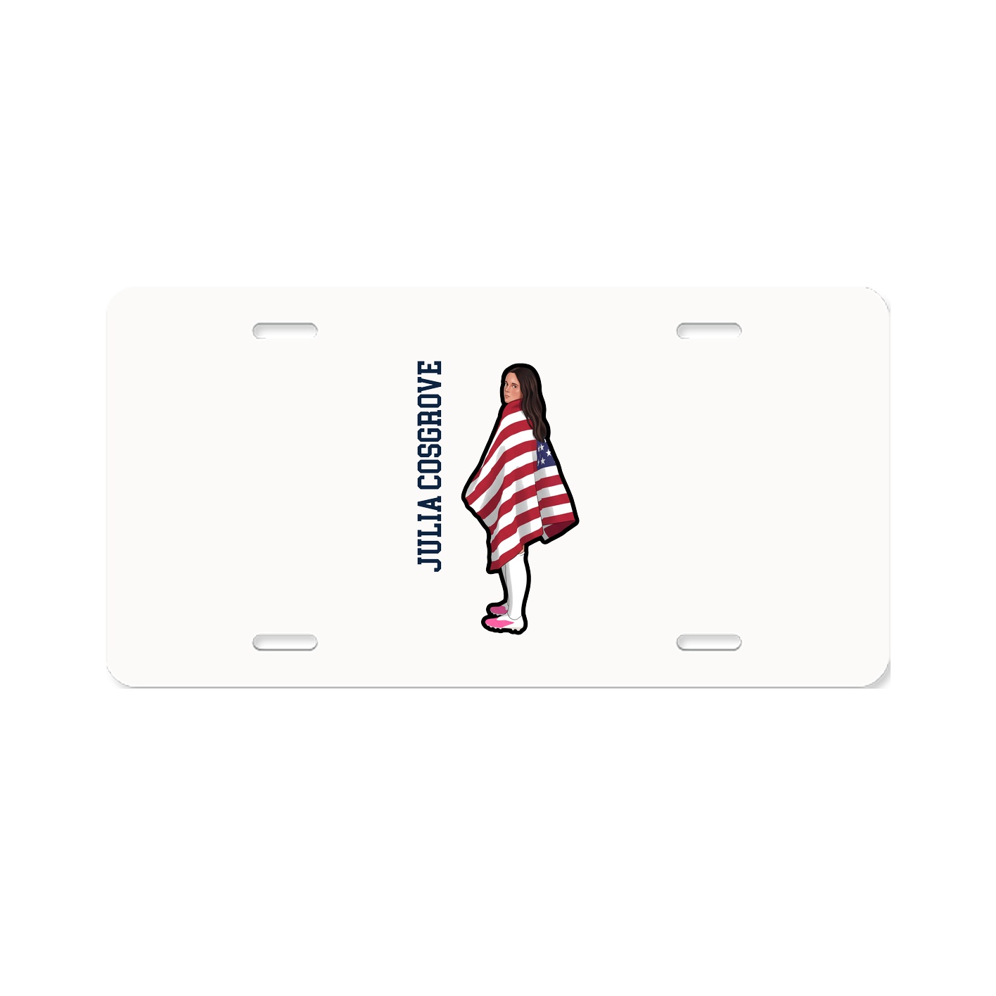 License Plate — Name Vertical in Classic