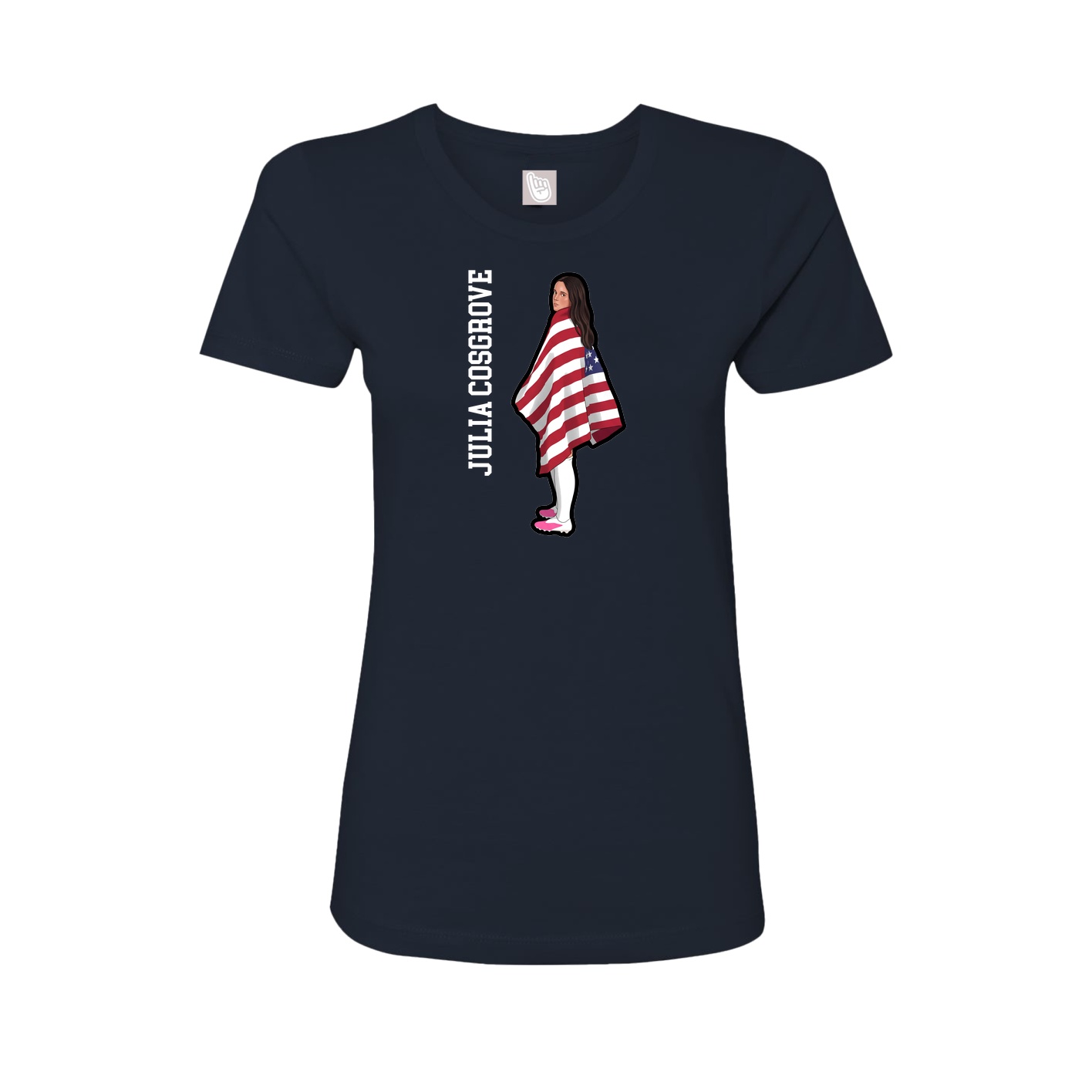 Fitted Women's Tee — Name Vertical in Navy