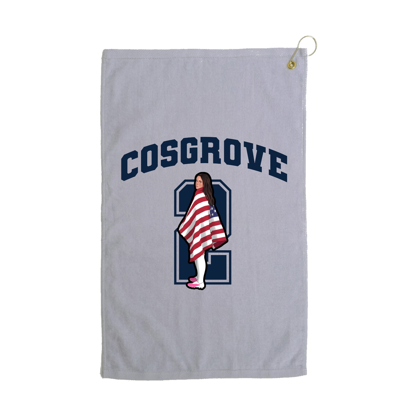 Golf Towel — Number in Grey