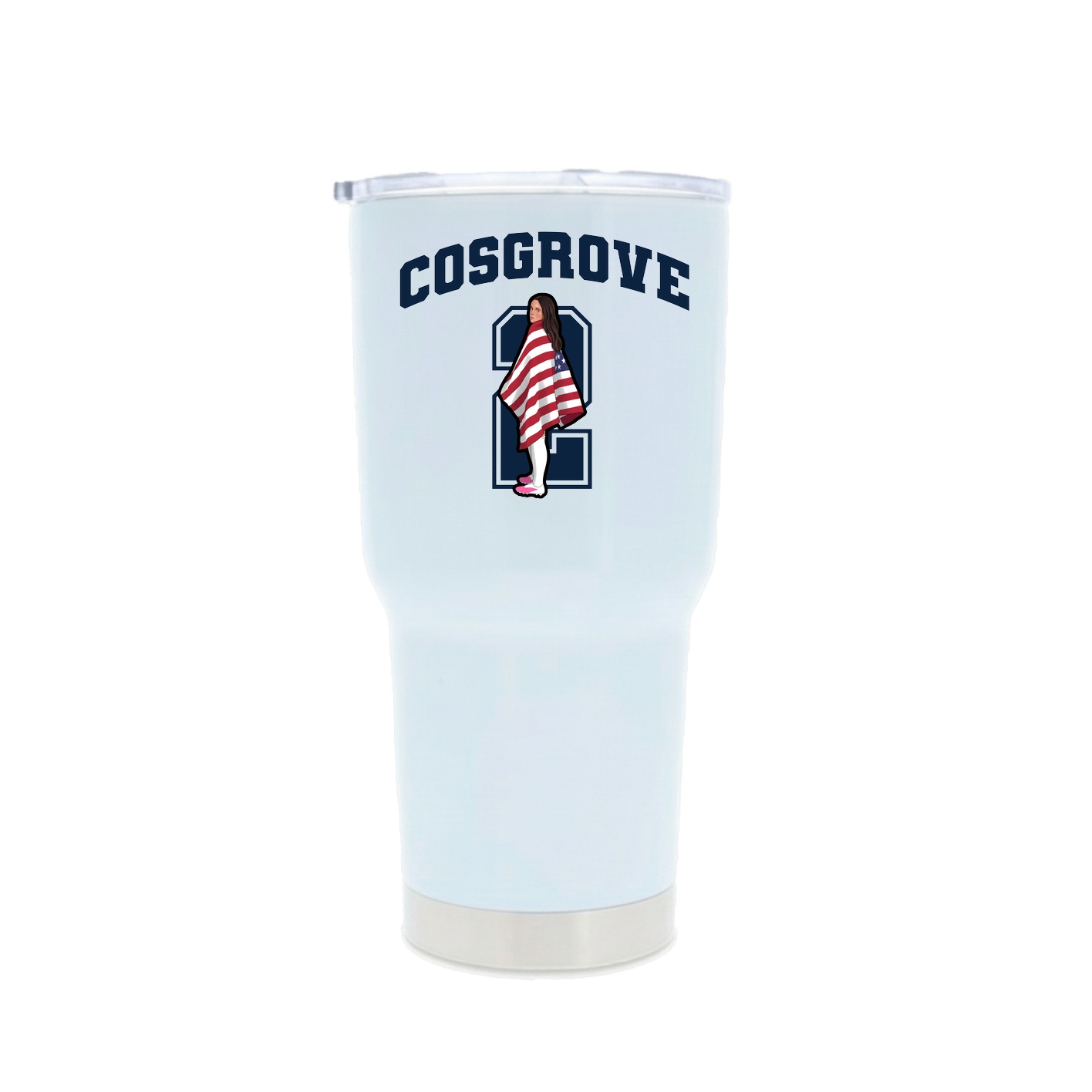 30oz Stainless Steel Tumbler — Number in White